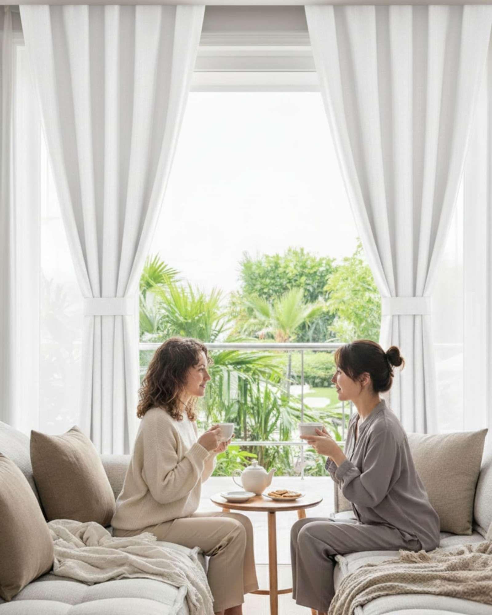 Set de Cortinas Blackout Engomadas Modernas de Lujo m1-3