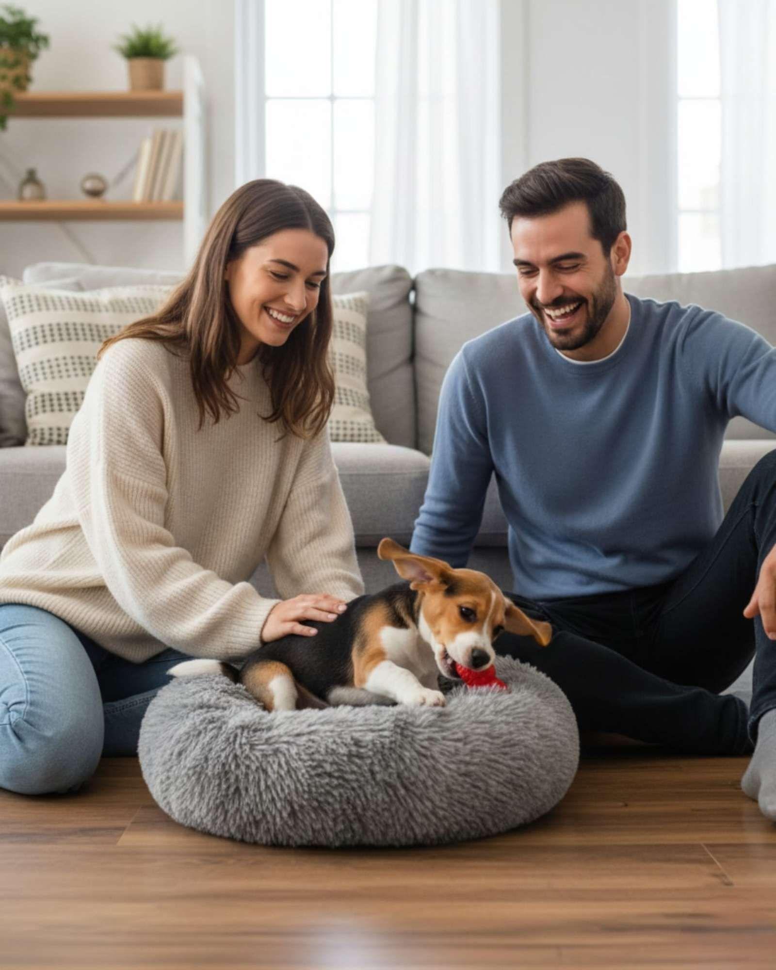Cama Acolchada de Alta Densidad para tus mascotas 80 cm gris-3