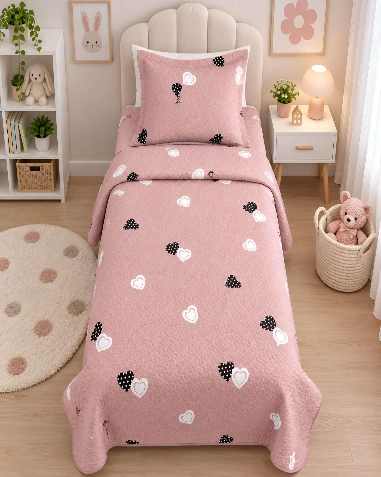 Cubrecamas Quilt Plaza Y Media Textura Suave Y Fresca m14-3