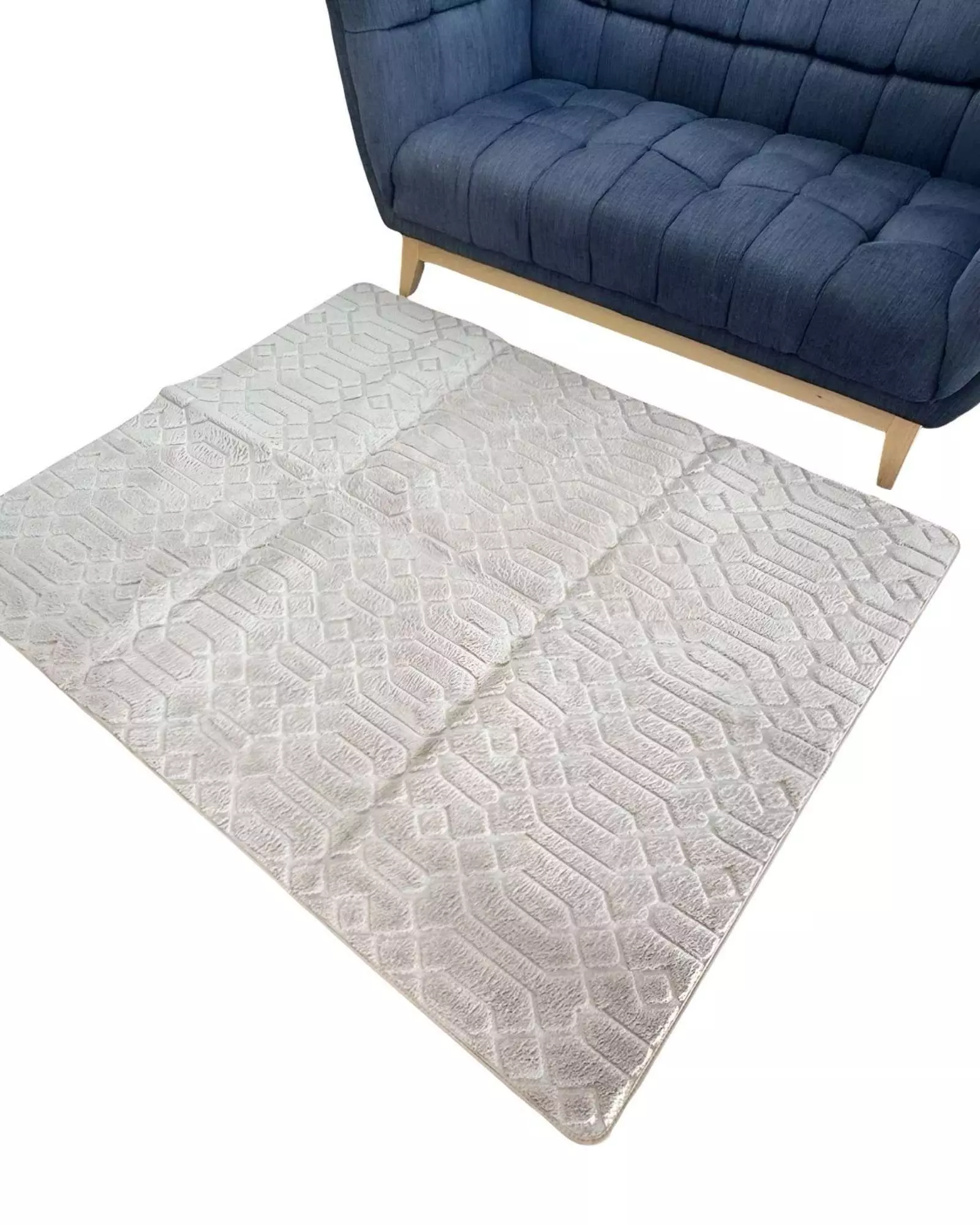 ALFOMBRA LIVING COMEDOR DISEÑO GEOMETRICO 160X200CM BEIGE-1