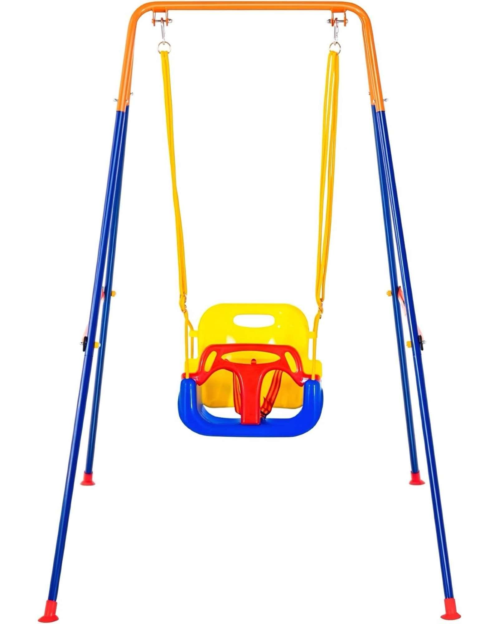 Columpios 3 en 1 con soporte Juego para niños-0