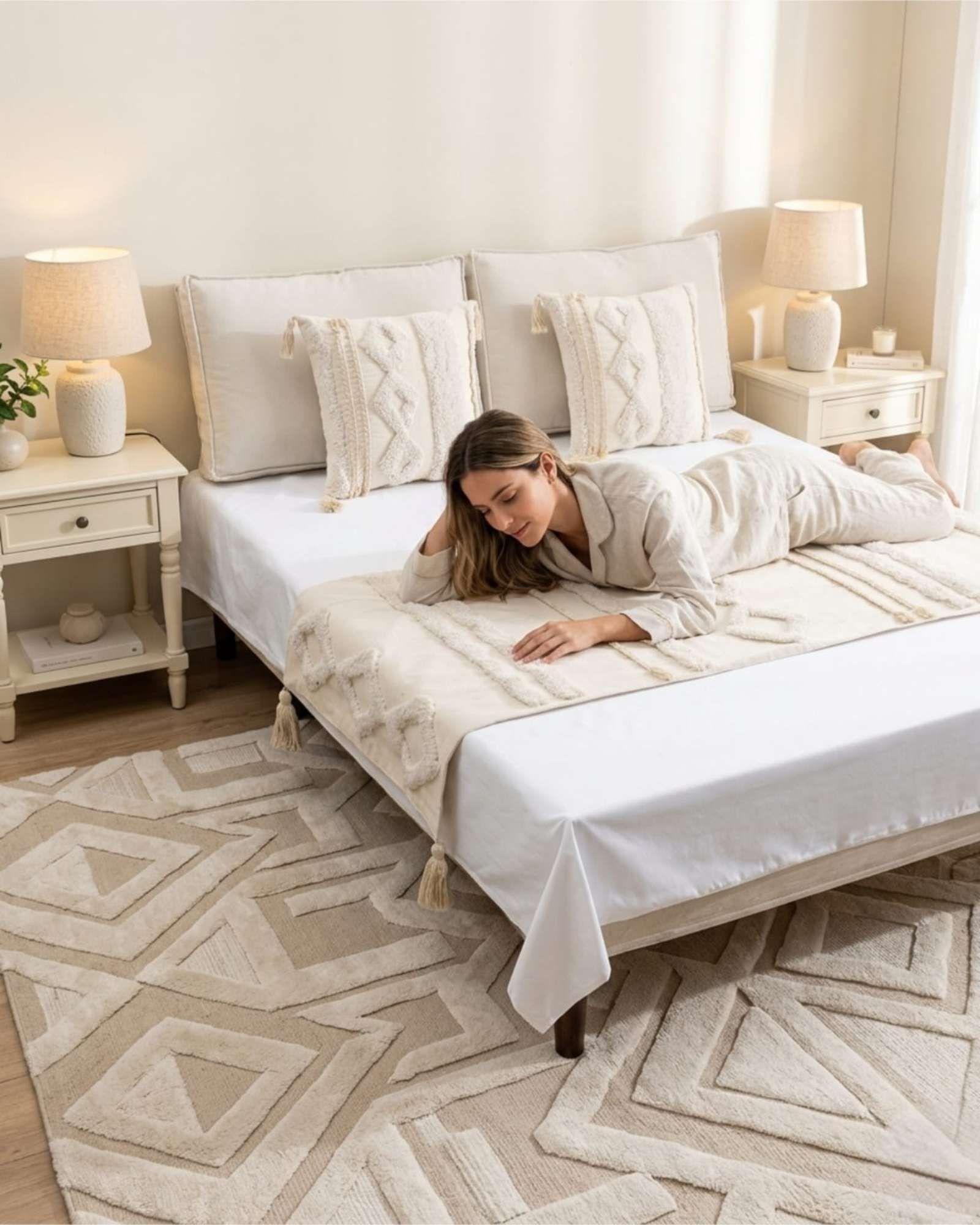 Piecera De Cama Manta Tejida Decorativa Boho P5-3