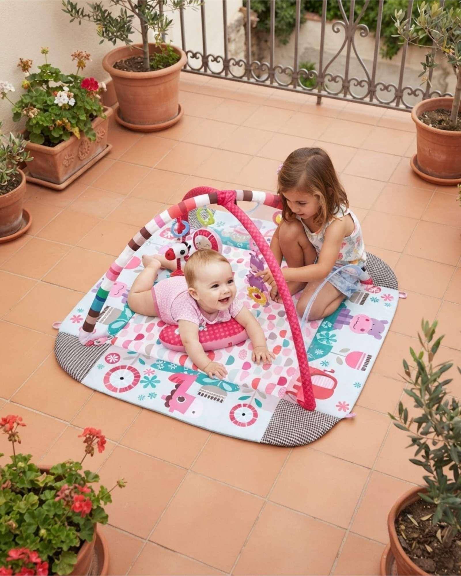 Centro De Actividades Para Bebe 5 En 1 Alfombra Y Malla De Juego m1-4