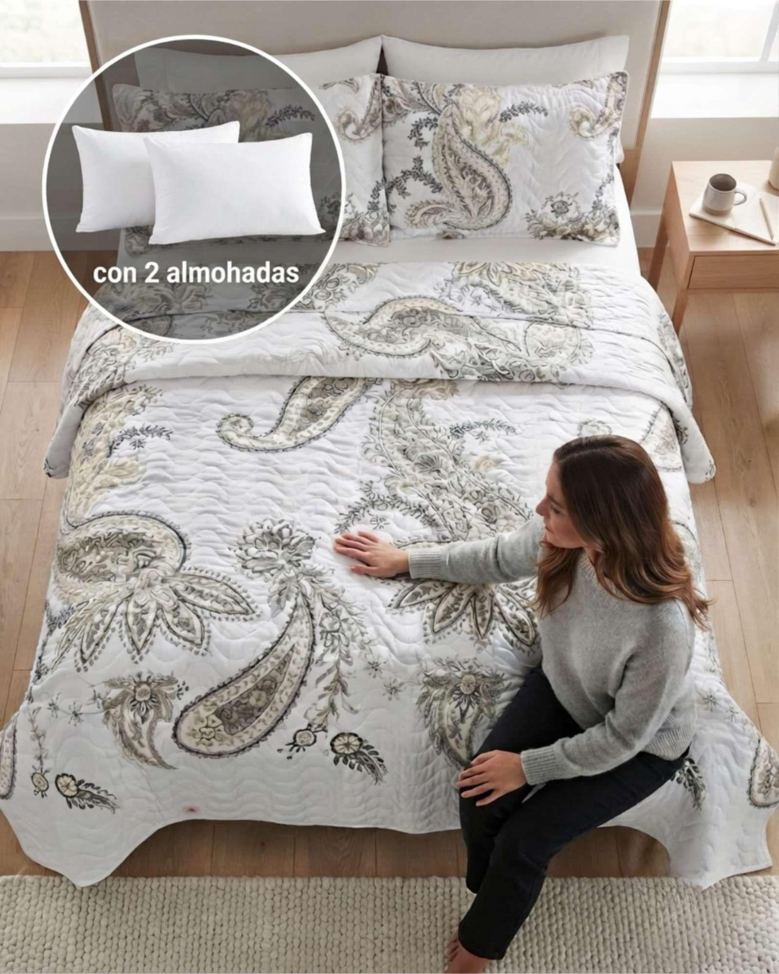 Quilt De Verano King Mas Almohadas Transpirable Y Suave m1-3