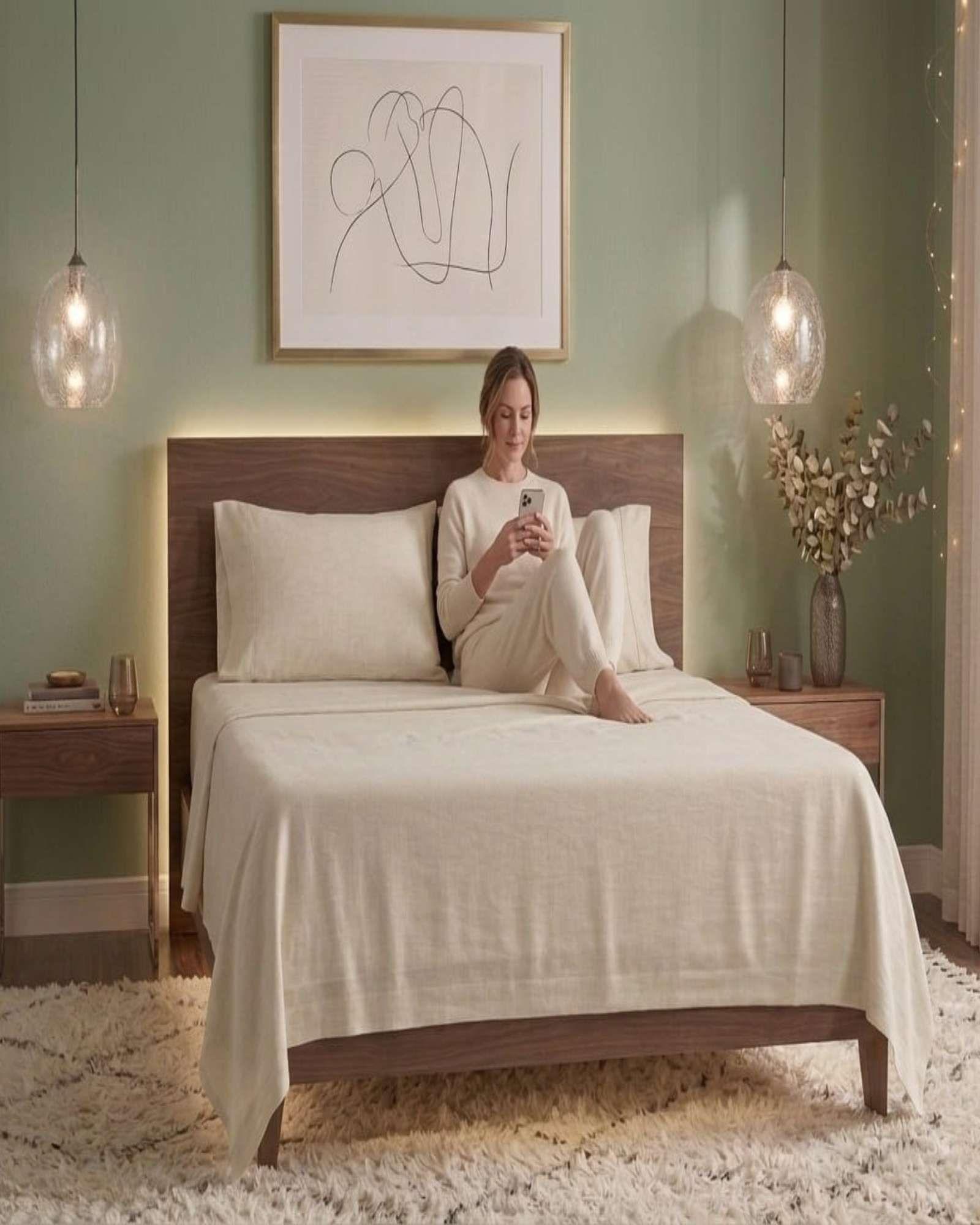 Juego de Sabanas 800 Hilos Estilo Americano Super king beige-2