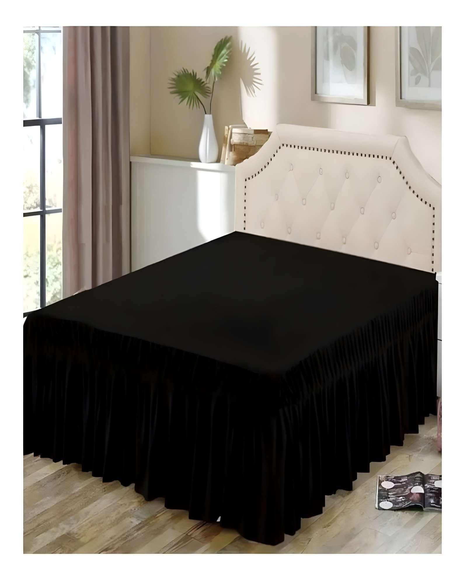 FALDON DE CAMA SIN FUNDA PLAZA Y MEDIA NEGRO-2
