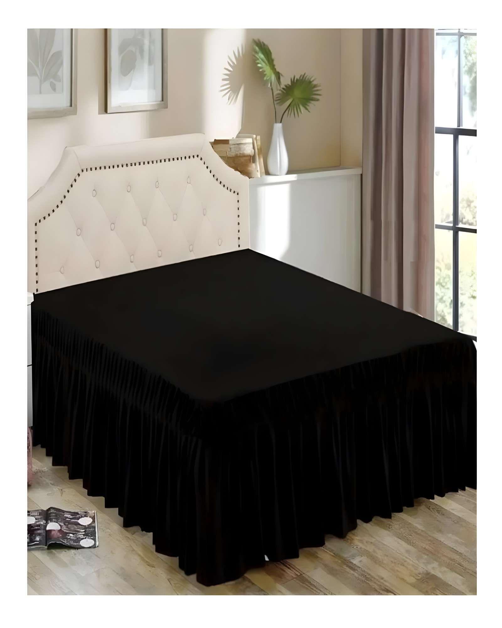 FALDON DE CAMA SIN FUNDA PLAZA Y MEDIA NEGRO-3