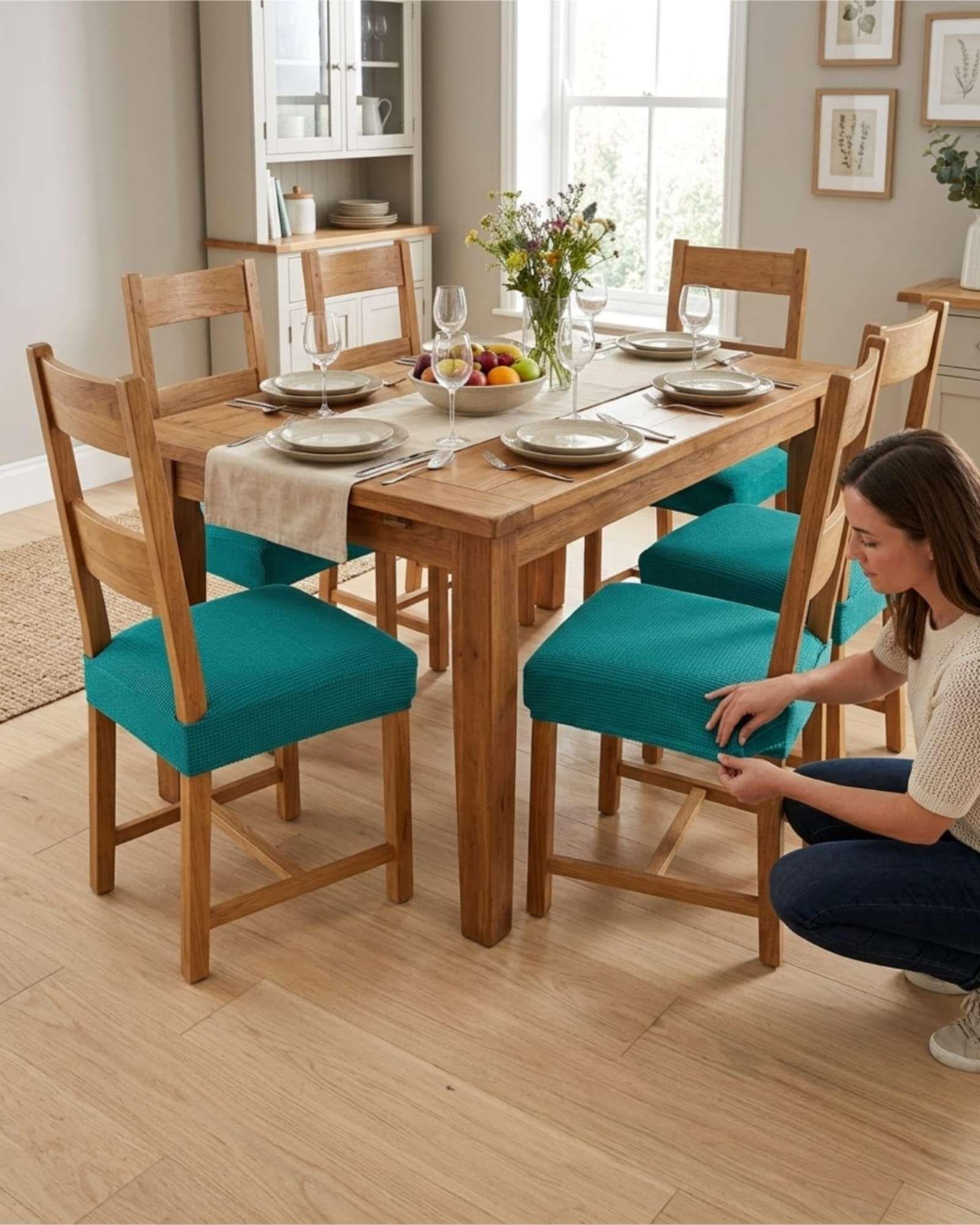 Pack x6 Fundas Cubre Asiento para Silla de Comedor Elásticas S3-4