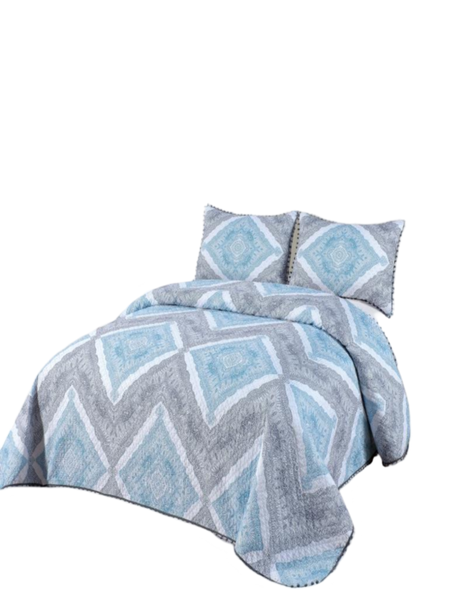 Cubrecama Ligero De Verano Con Pompones - Elegantes 2P TD8-0