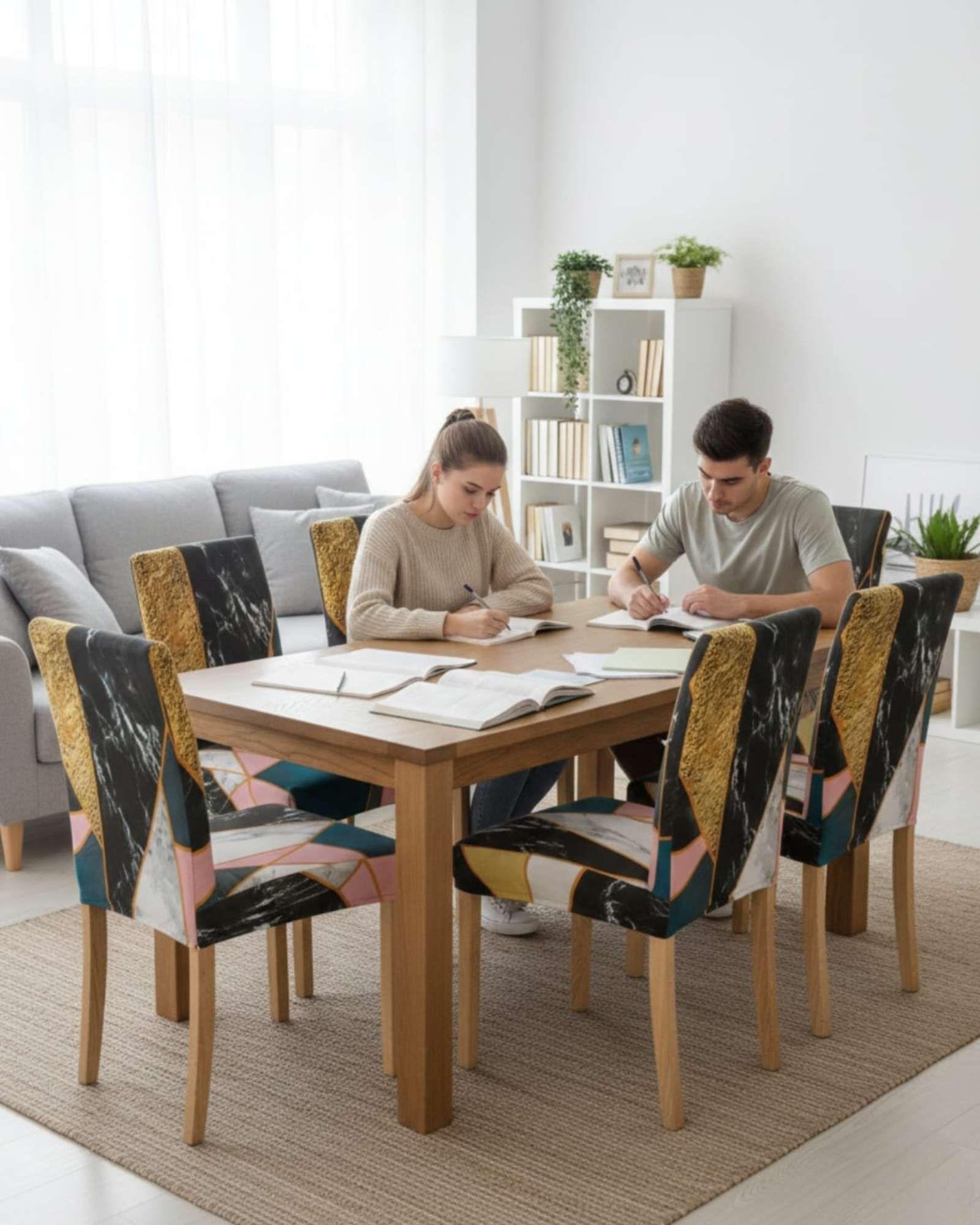 Pack de 6 fundas elasticas para sillas con diseño moderno M27-2