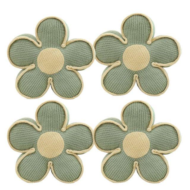 SET DE 4 COJINES DISEÑO FLOR COLOR AZUL-2