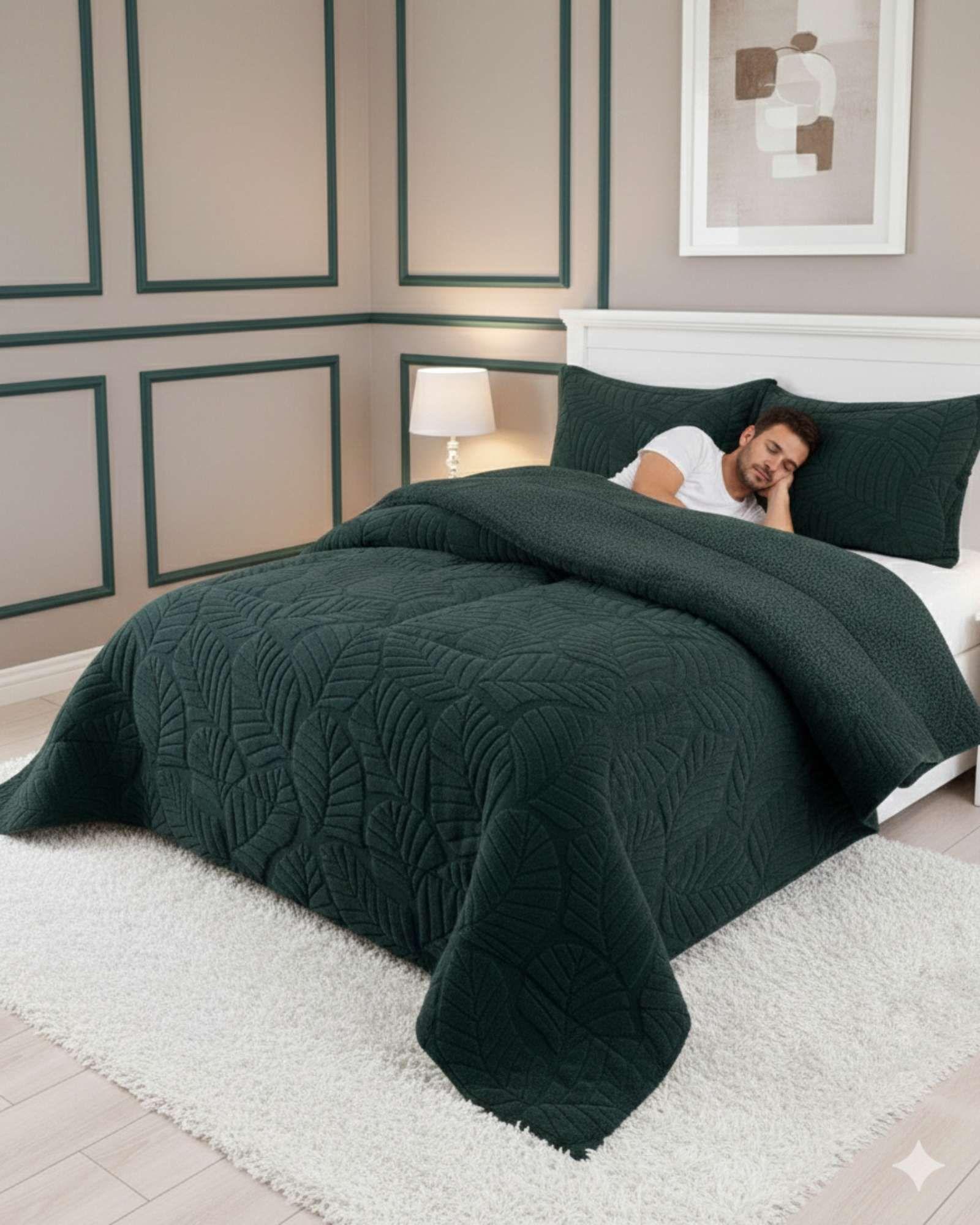 CHIPORRO PREMIUN CUBRECAMA DE INVIERNO 2 PLAZA GRIS GRAFITO-3