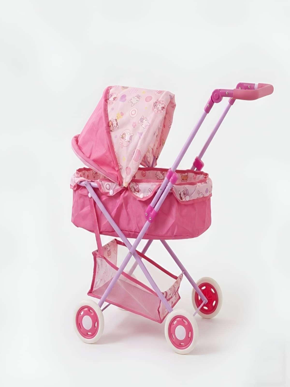 Coche para Muñecas Tipo Moisés con Canasto y Toldo Ajustable 3-2
