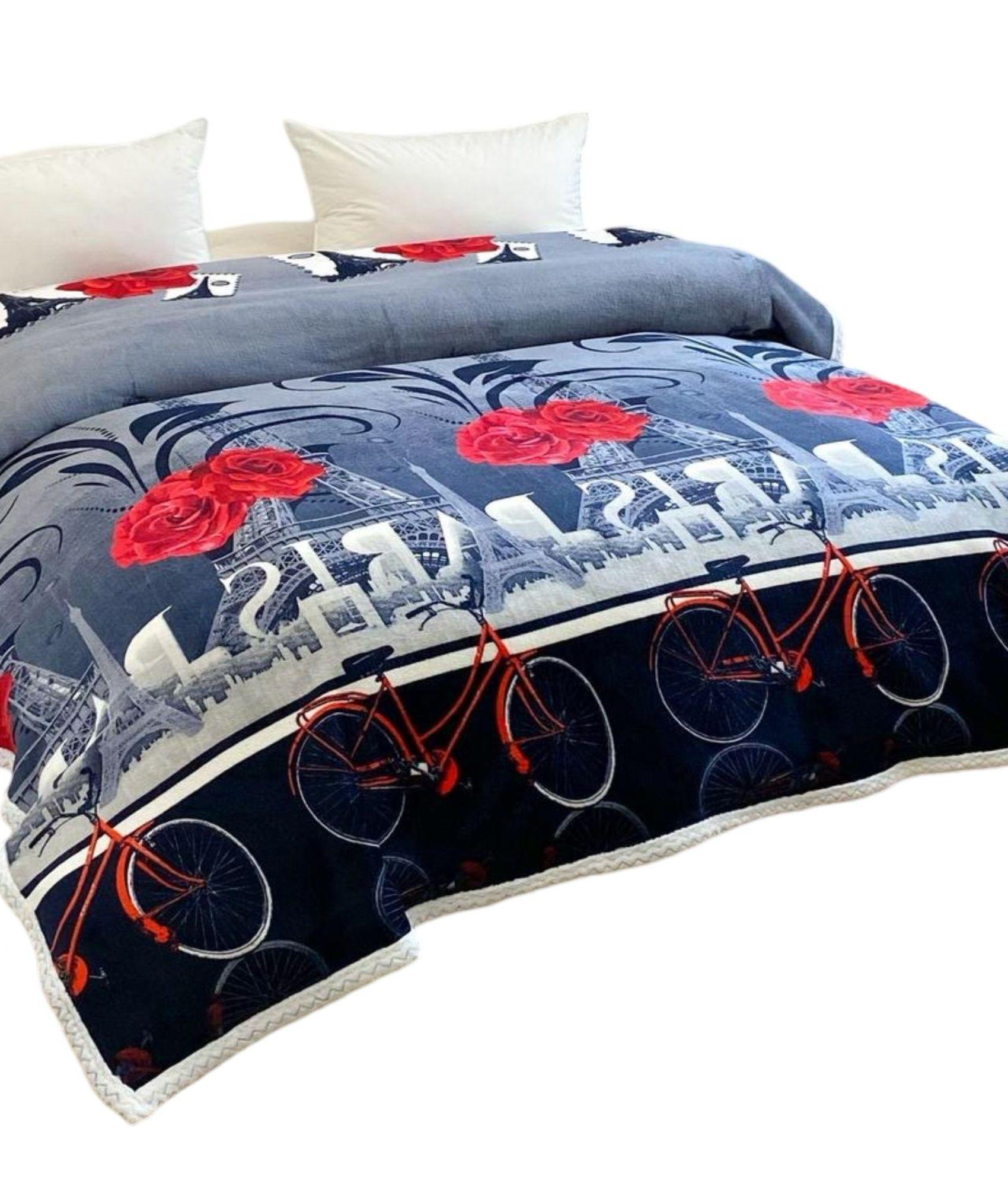 FRAZADA PARA INVIERNO CON CHIPORRO 1.5 PLAZA GRIS  D03-1