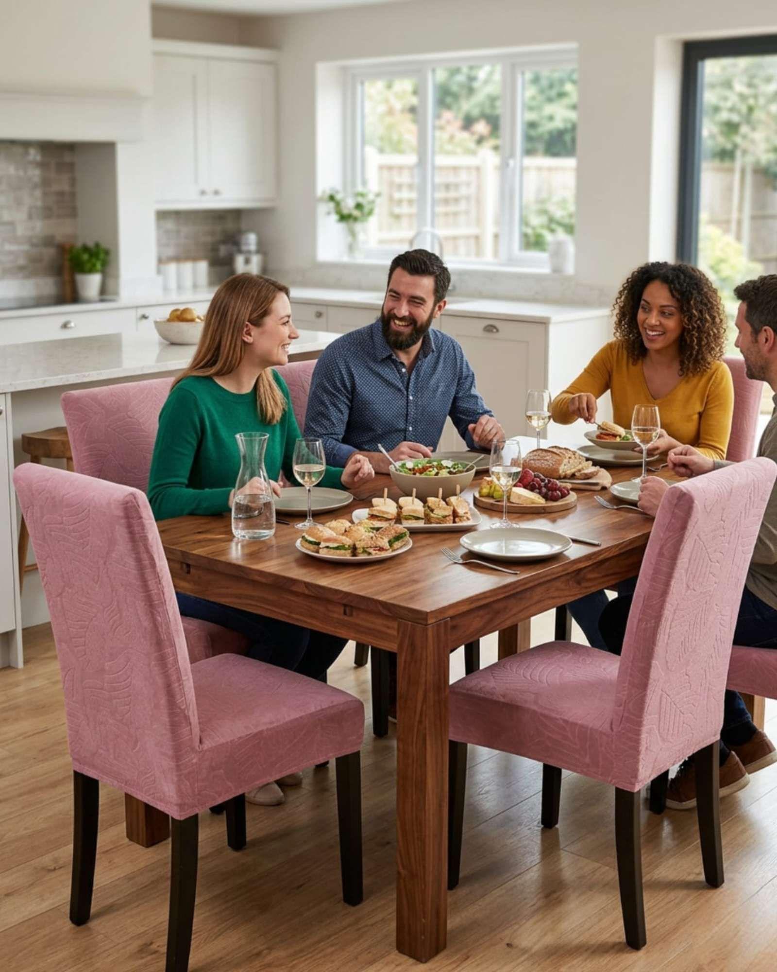 Set de 6 fundas para sillas estampado botanico M2-4