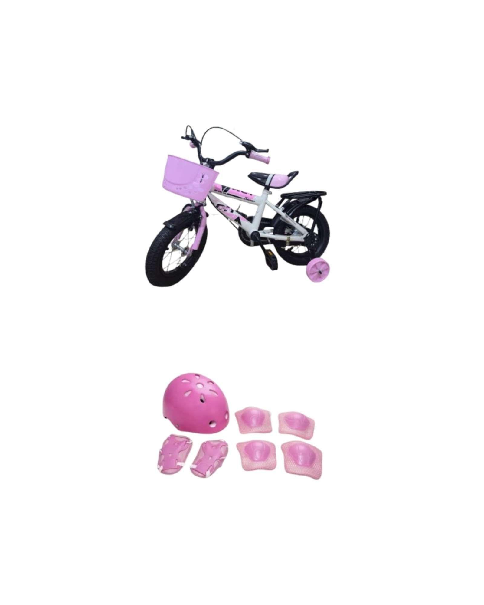 Bicicleta Para Niños Aro 14 Con Kit De Protección Y Casco 06-5