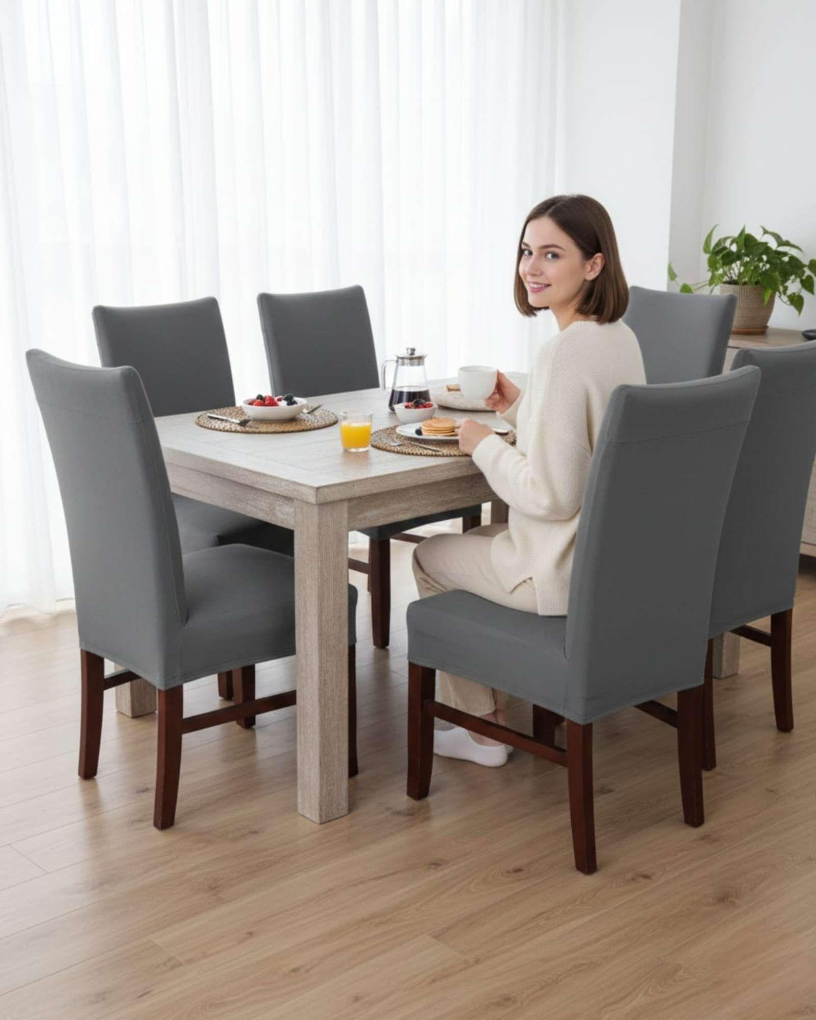 Pack de 6 fundas elasticas para sillas con diseño moderno M21-4