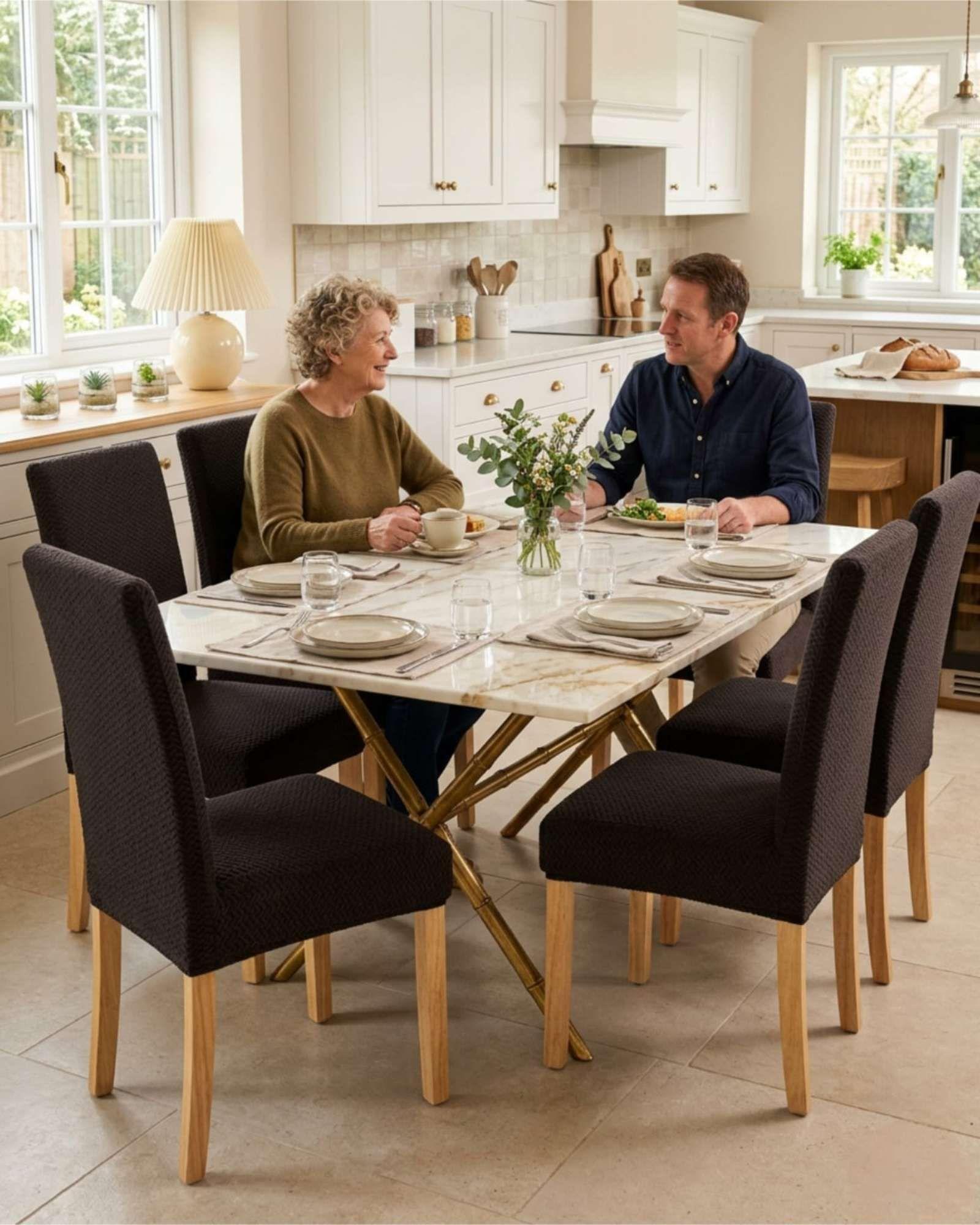 Set de 6 fundas para sillas estampado botanico M8-2