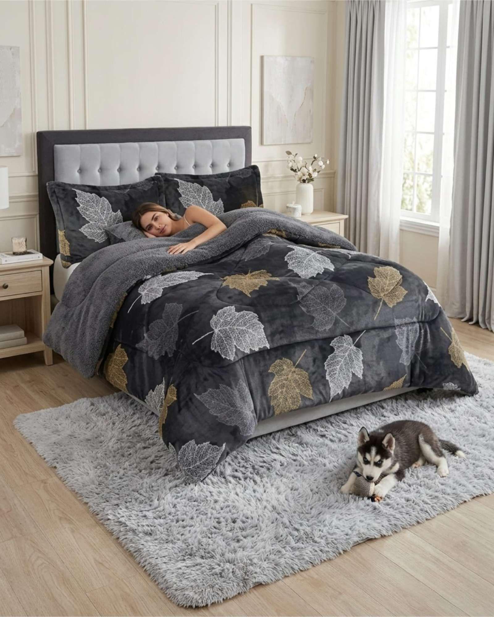 Cubrecamas Sherpa 2 Plazas Plush Ultra Suave De Lujo m20-0