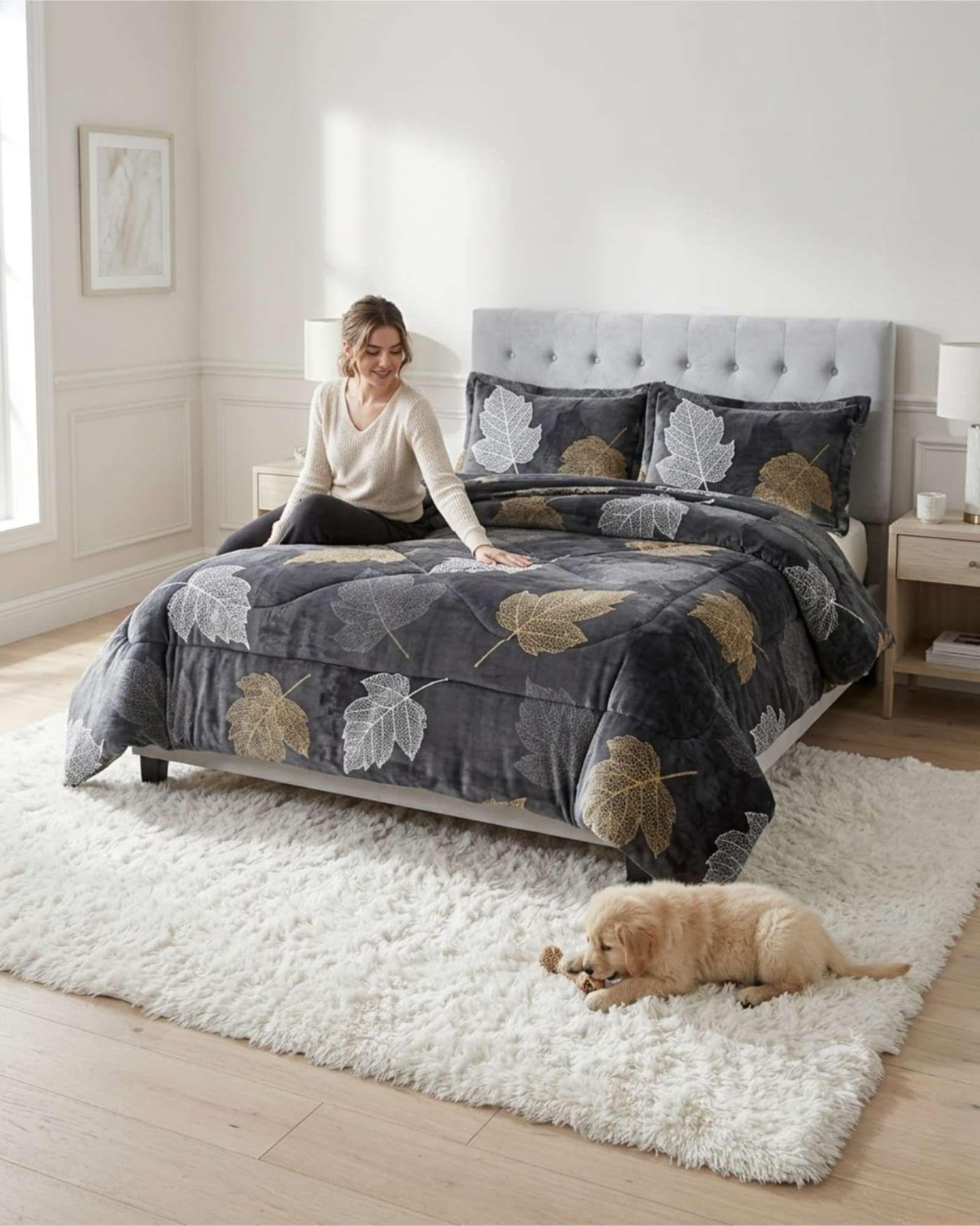 Cubrecamas Sherpa 2 Plazas Plush Ultra Suave De Lujo m20-1