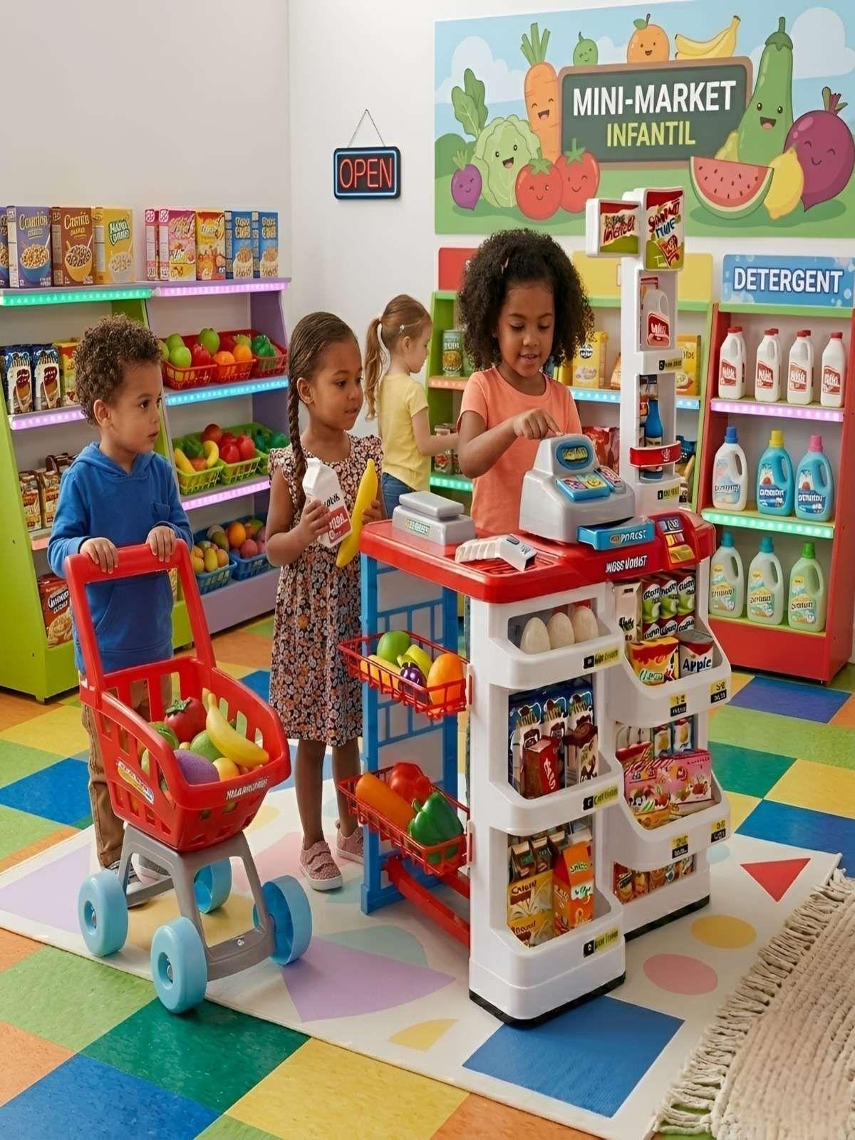 Set Supermercado de Juguete con Carrito y Accesorios-1