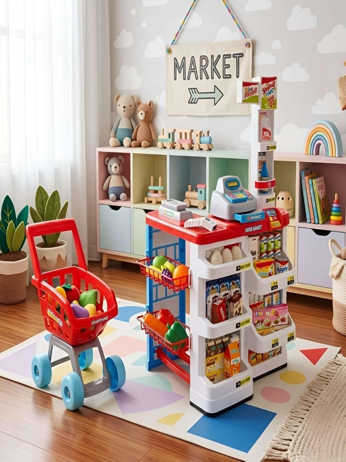 Set Supermercado de Juguete con Carrito y Accesorios-4