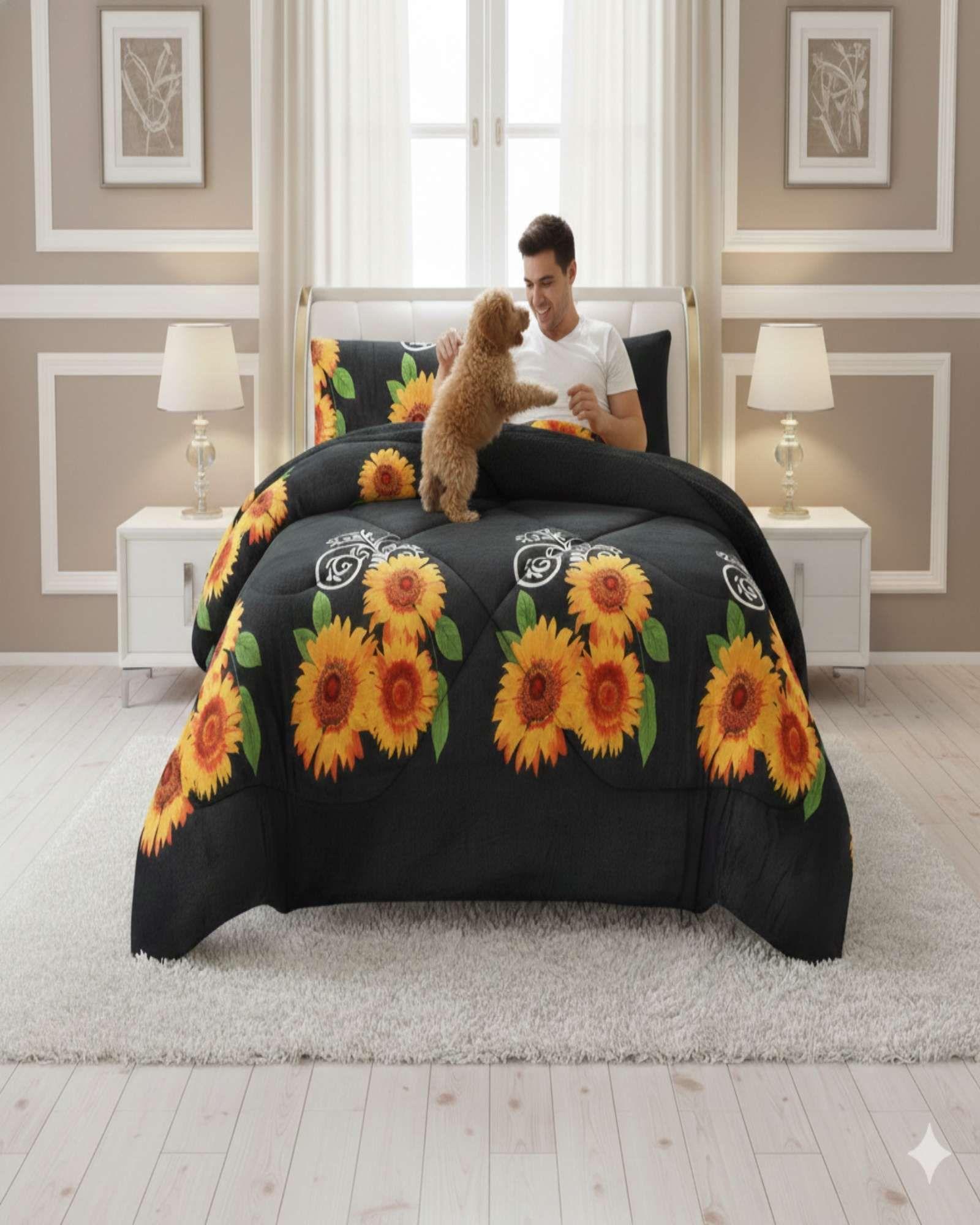 Juego de Cobertor con Chiporro mas sabana 2 plaza Extra Suave M9-2