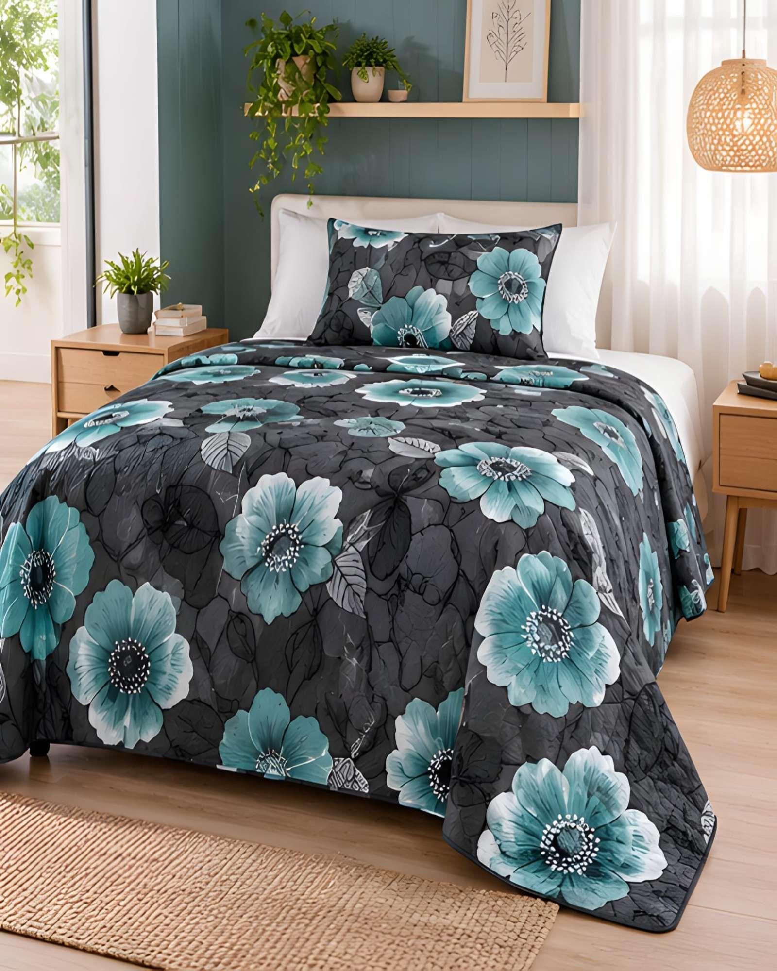 Cubrecama Quilt 1.5 Plazas para Verano con Almohada Incluida-3