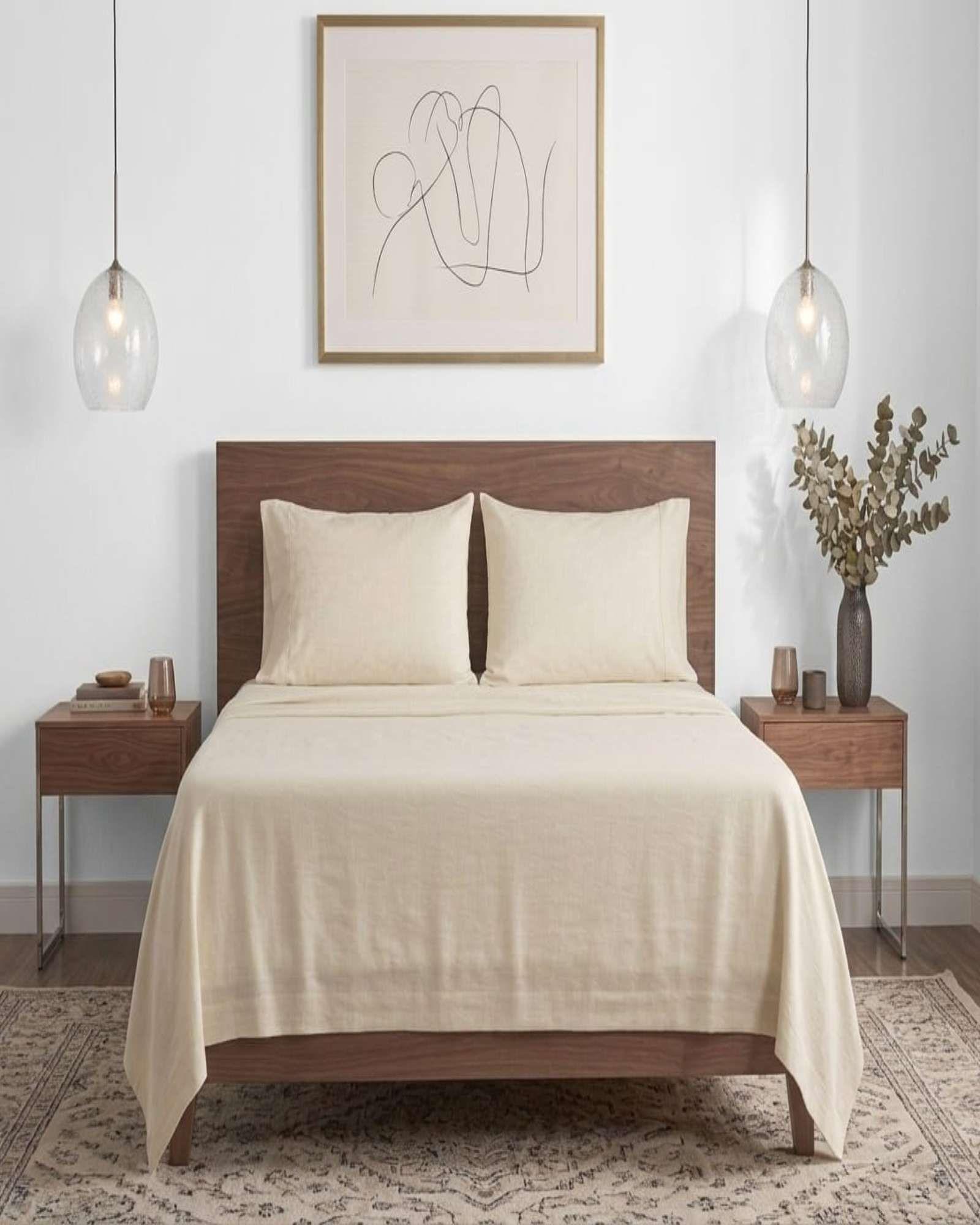 Juego de Sabanas 800 Hilos Estilo Americano king beige-0
