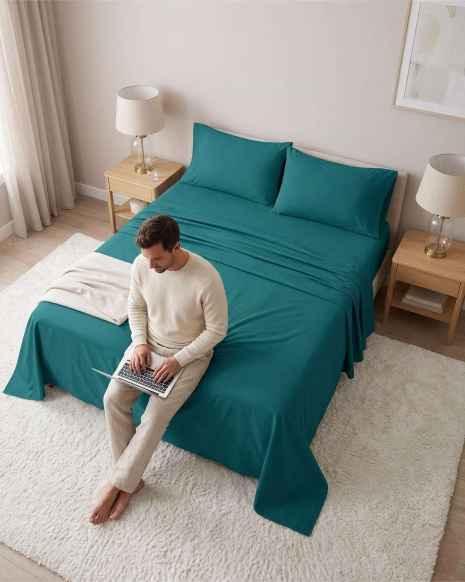 Juego Sabanas Plaza King Lisas Suaves 4 Piezas De Cama C6-3