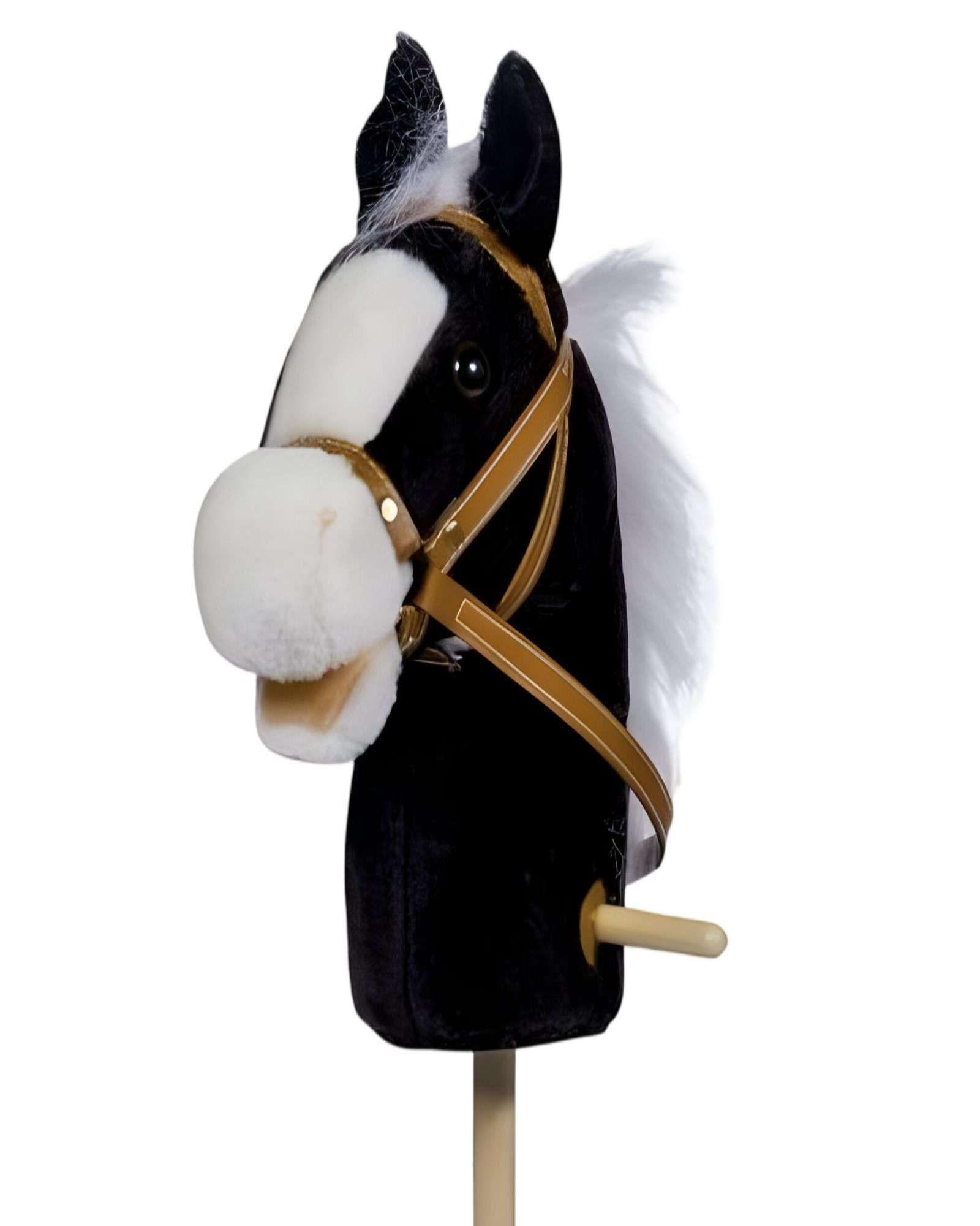 Caballo Bastón de Madera con Sonido Negro-1