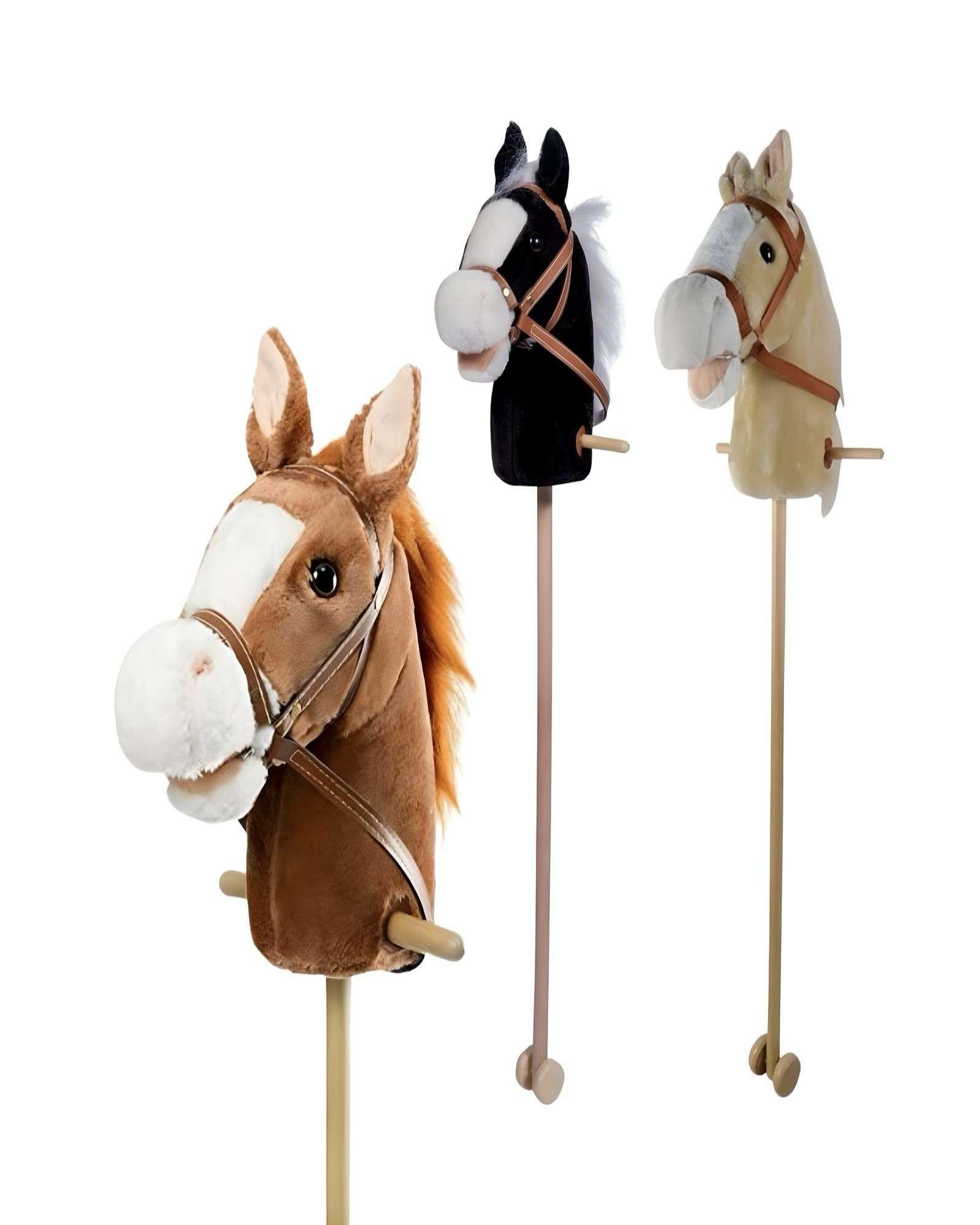 Caballo Bastón de Madera con Sonido Negro-3