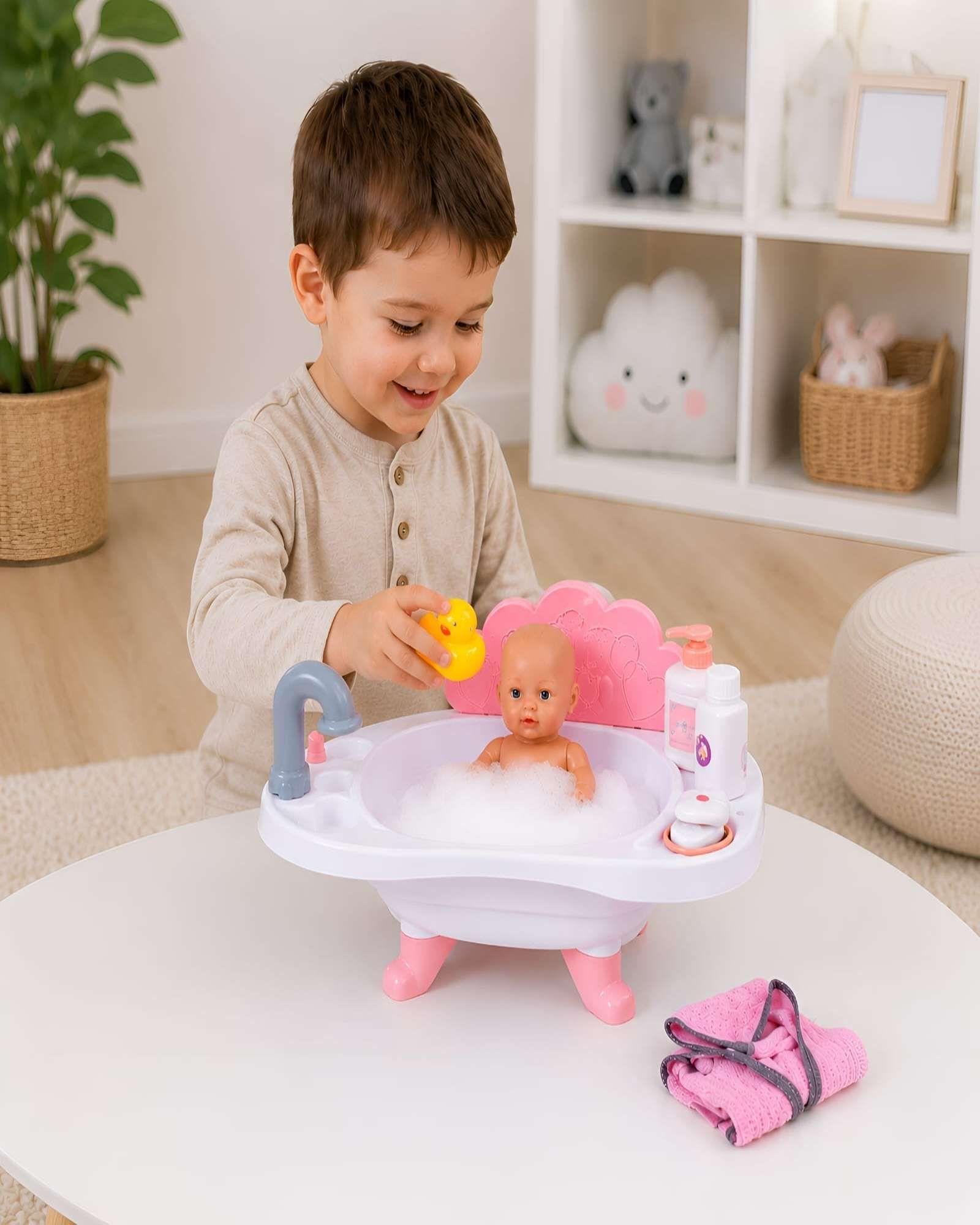Bañera De Juguete Para Muñecas Con Bebe y Accesorios m1-4