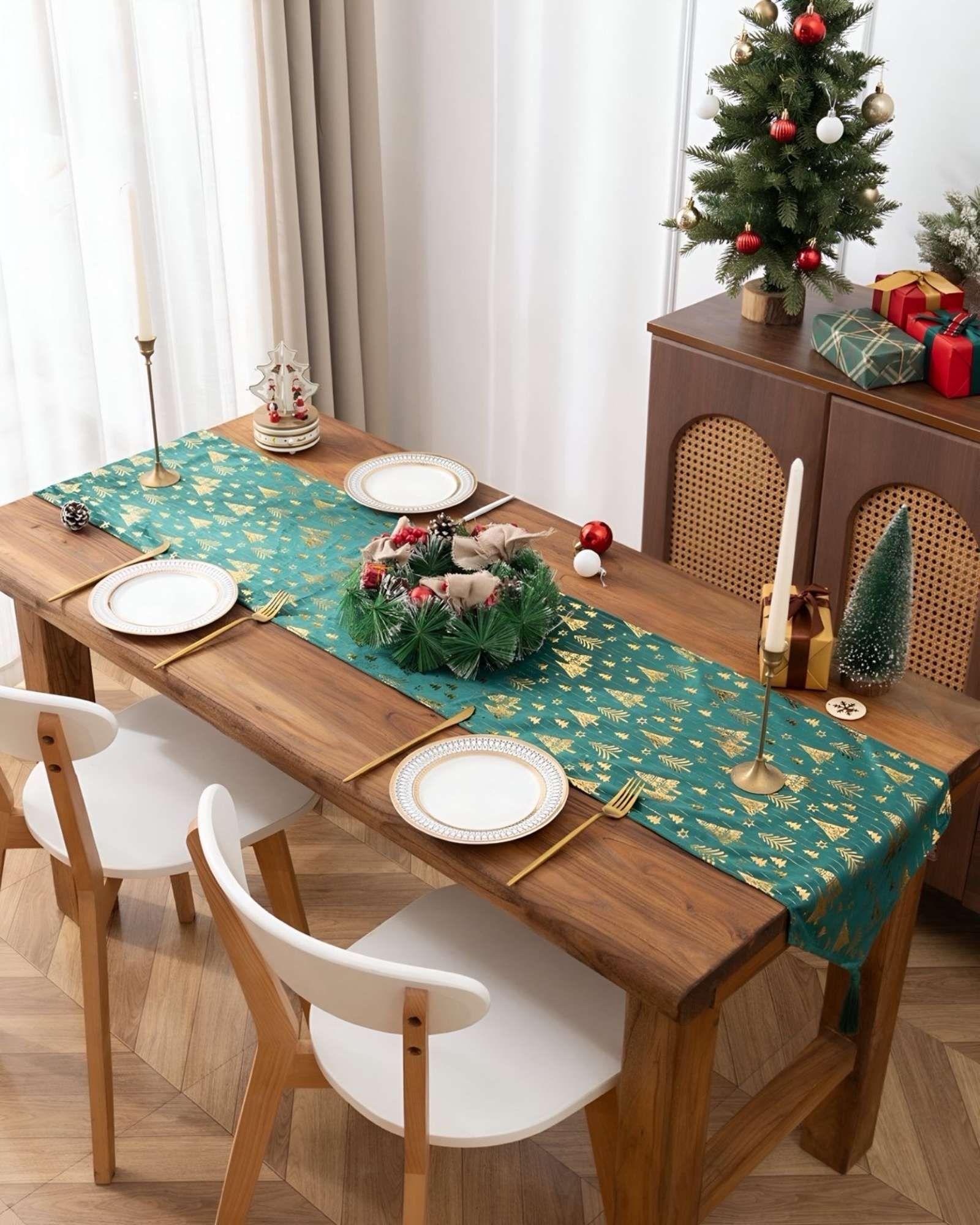 Mantel Camino de mesa diseño navidad terciopelo 30 x 180 cm D01-2