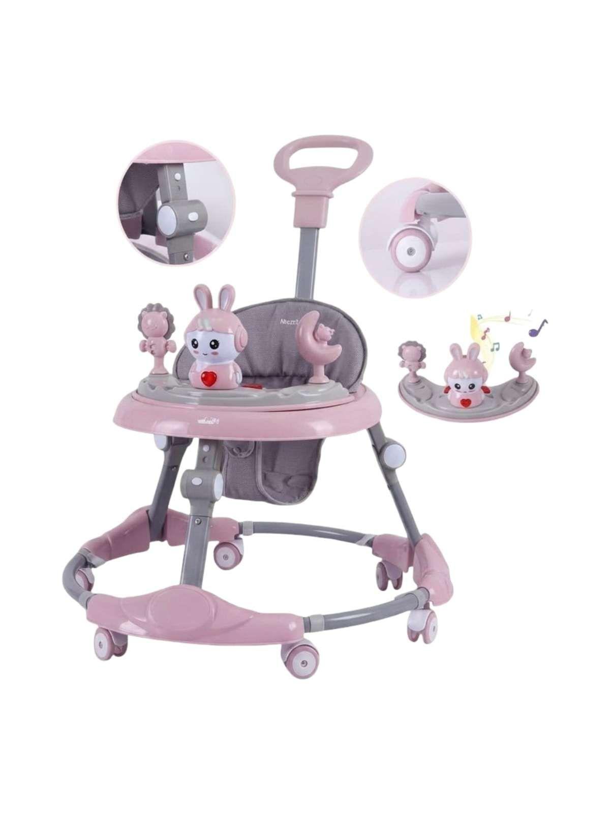 Andador Bebe caminador con manija de empuje con seguro multifuncional-2