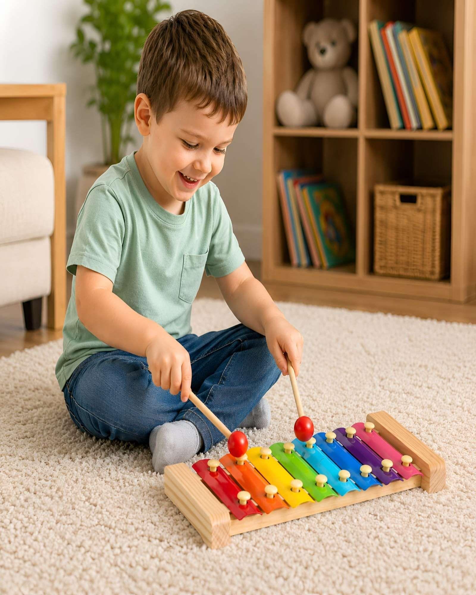 Juguete Didactico Xilofono De Madera 8 Notas Para Niños-1