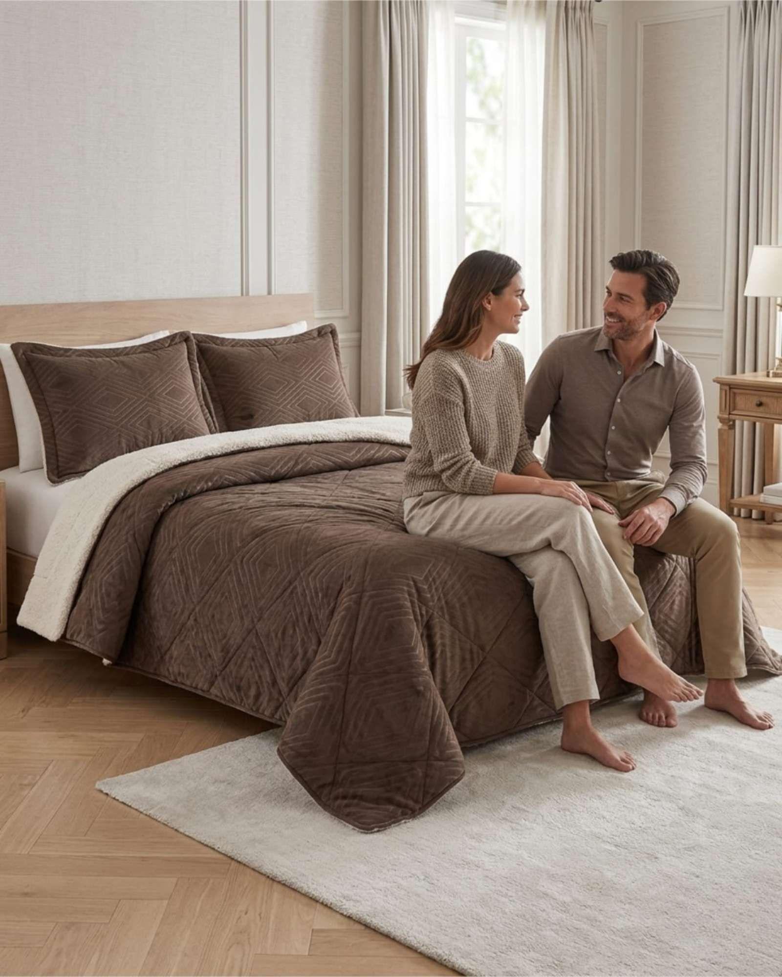 Plumon King Diseño Embossed Sherpa De Lujo m6-3