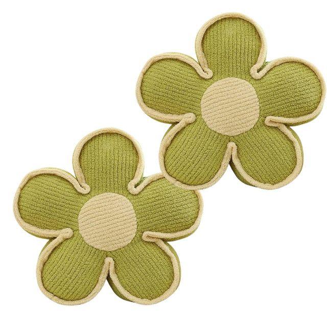 SET DE 2 COJINES DISEÑO FLOR COLOR VERDE-2