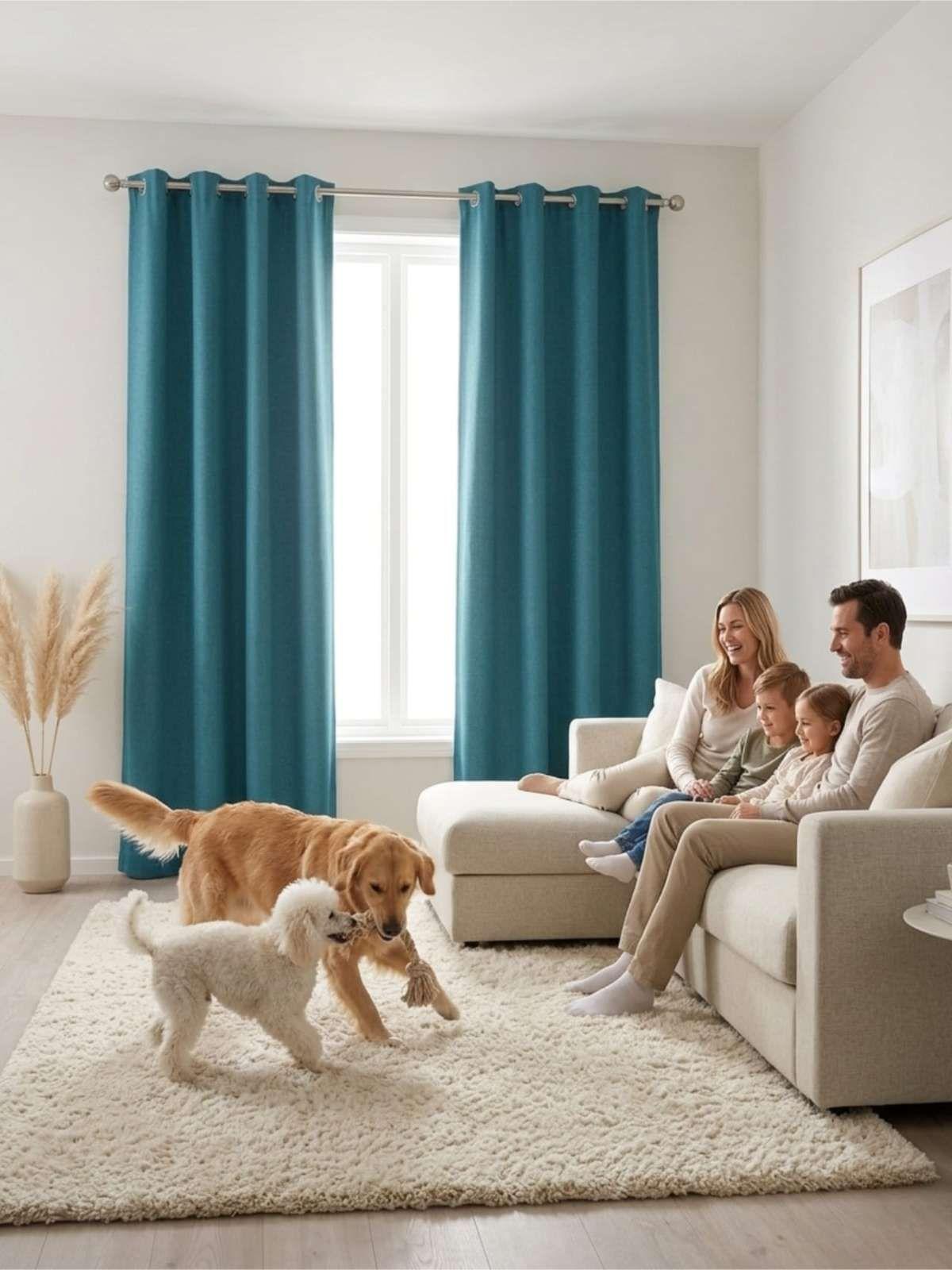 Set de Cortina Blackout mas vicillo 140x220 cm azul-1
