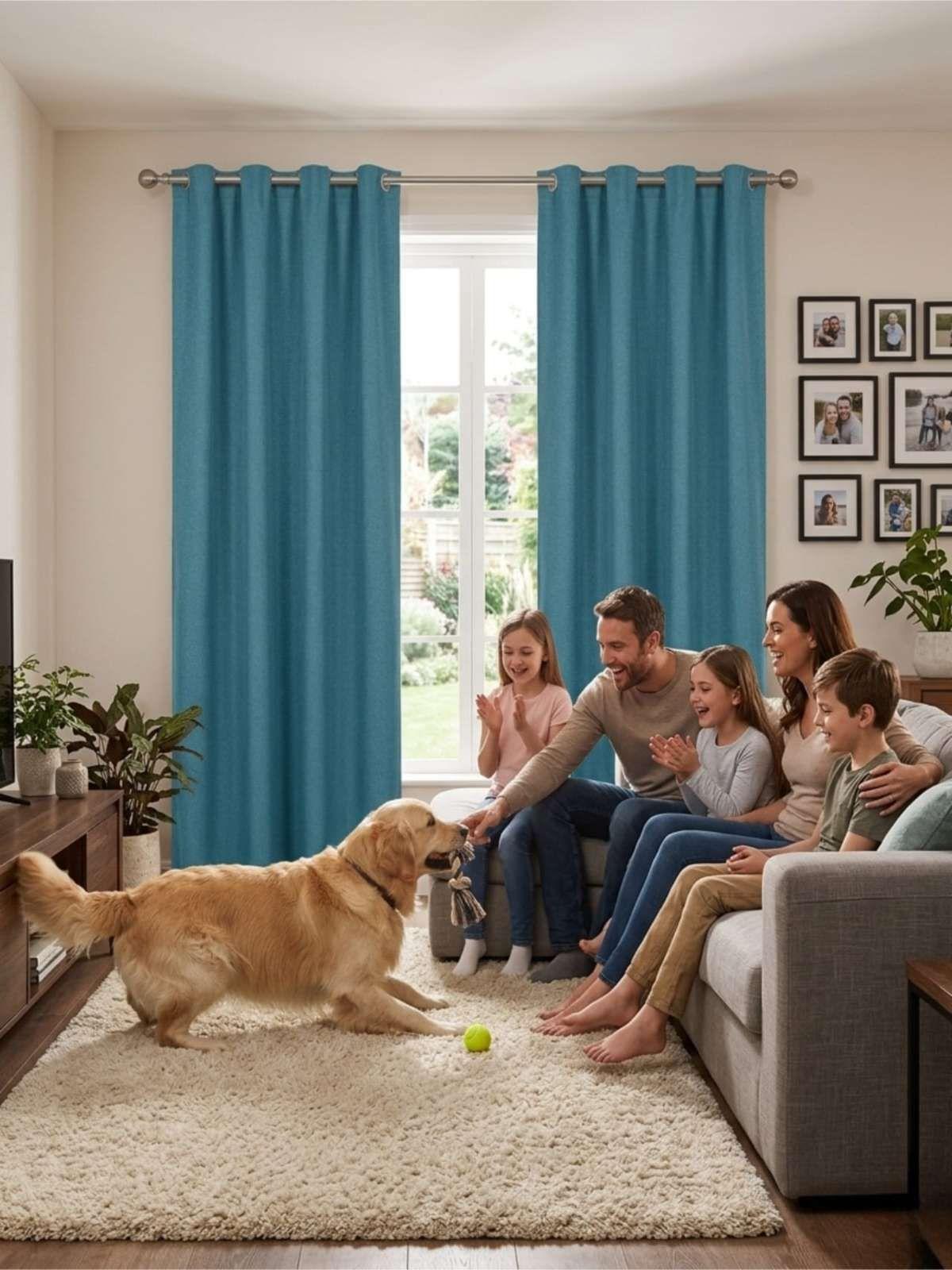 Set de Cortina Blackout mas vicillo 140x220 cm azul-3