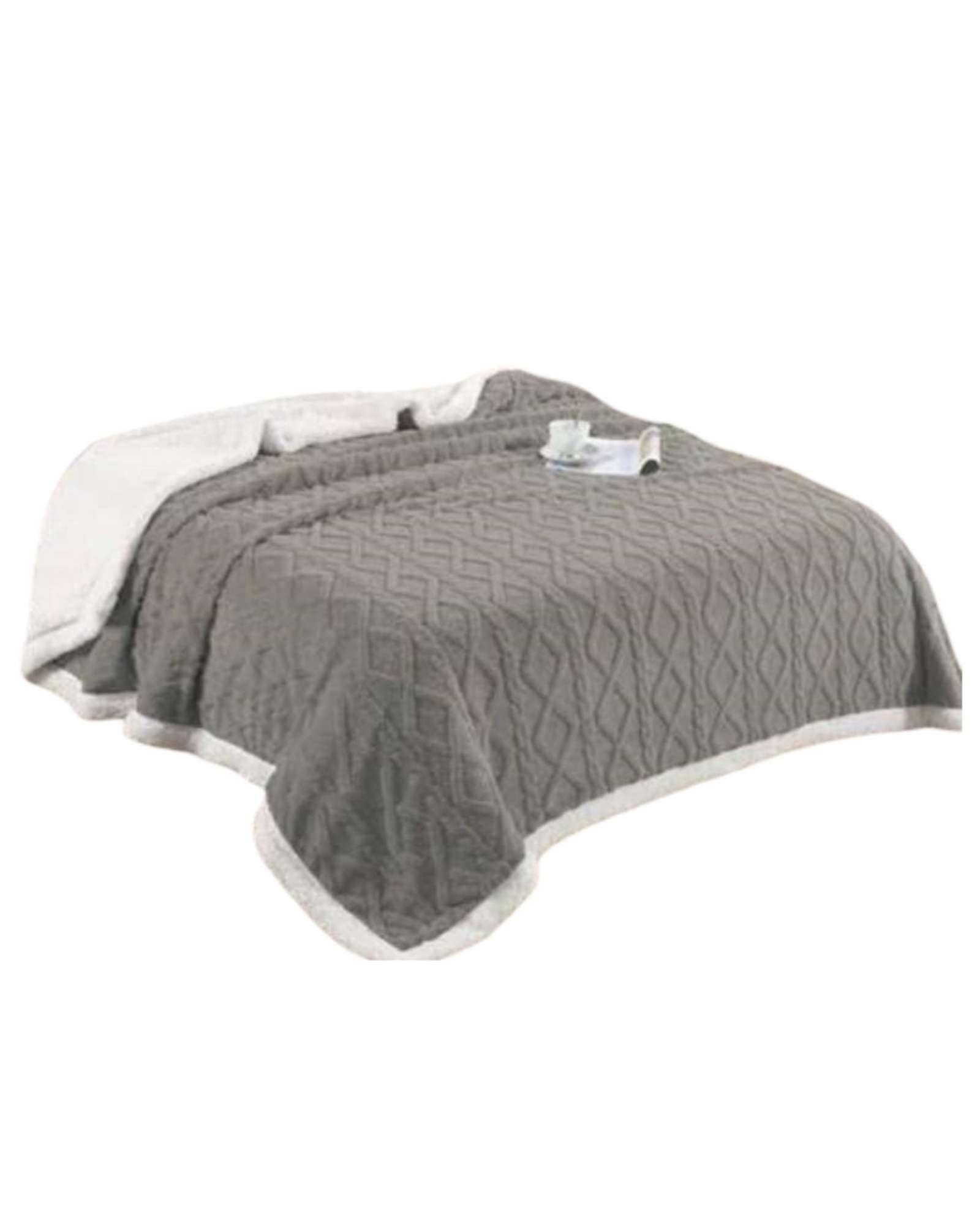 Frazada Manta Polar Sherpa Térmica 2 plaza gris-1