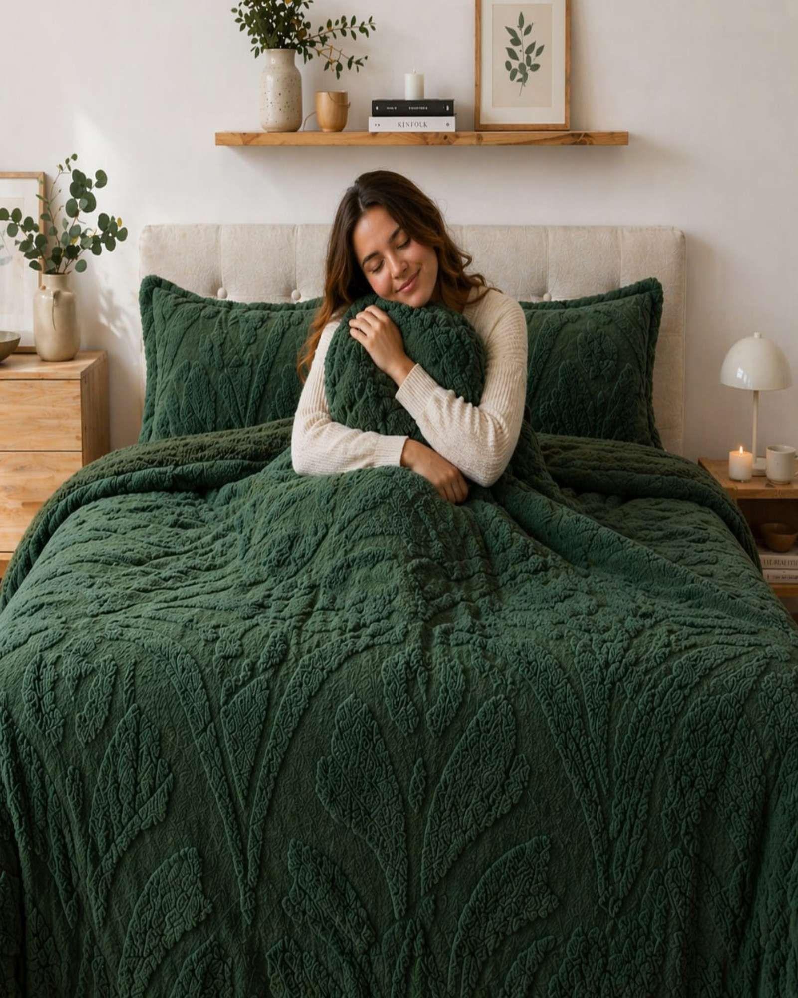 Cubrecama Texturizado Super King Sherpa Jacquard Deluxe D4-3