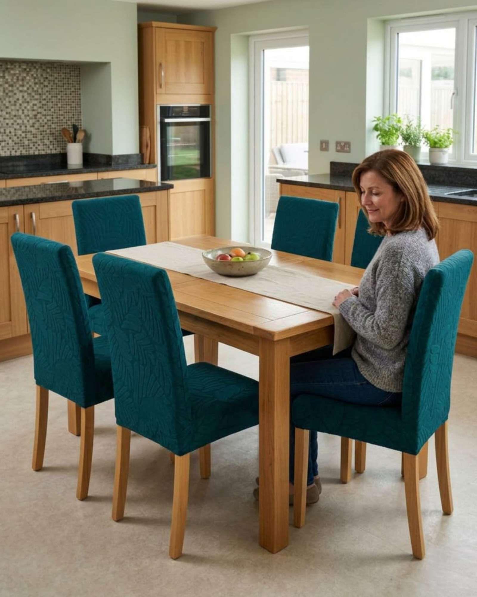 Set de 6 fundas para sillas estampado botanico M5-2