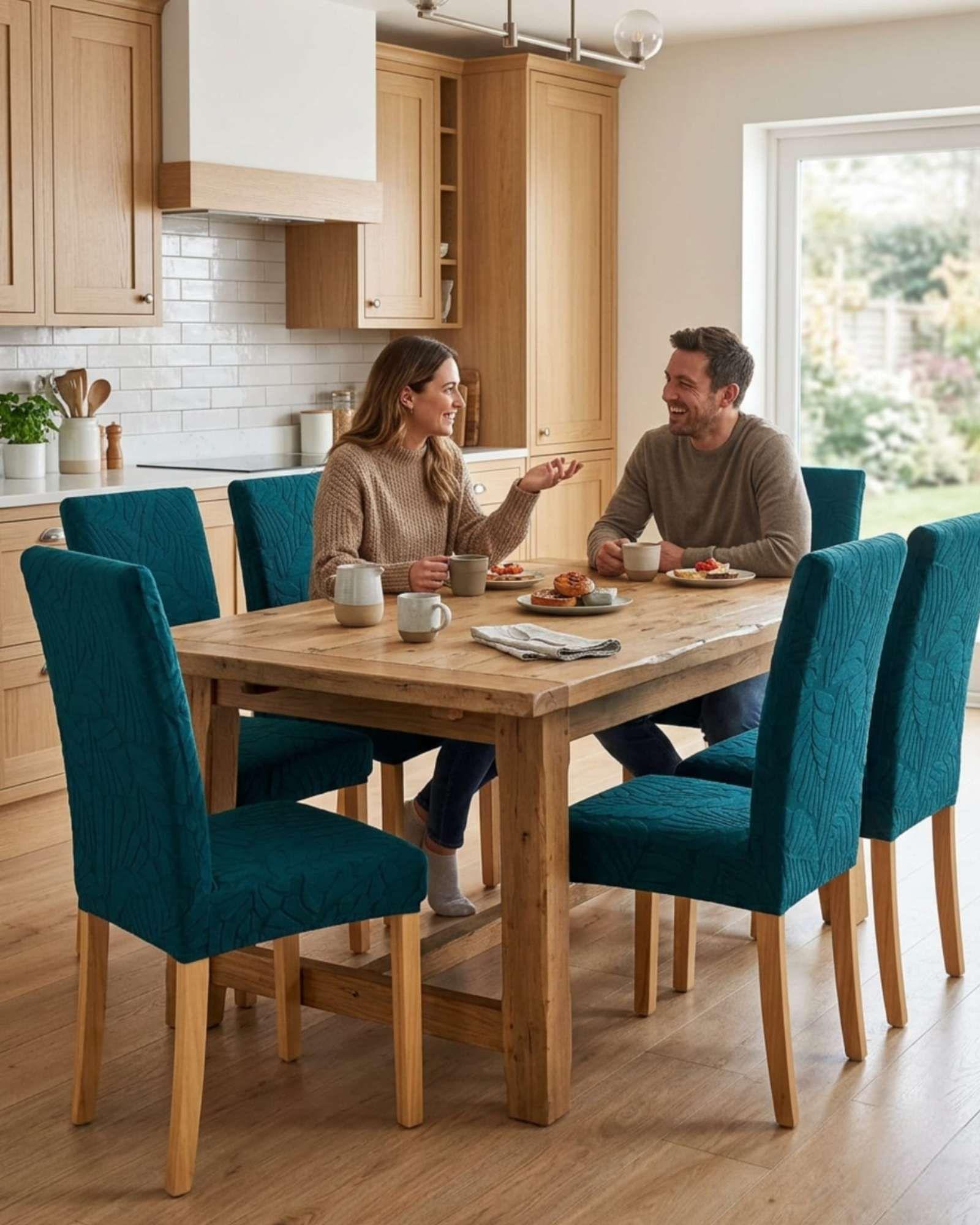 Set de 6 fundas para sillas estampado botanico M5-3