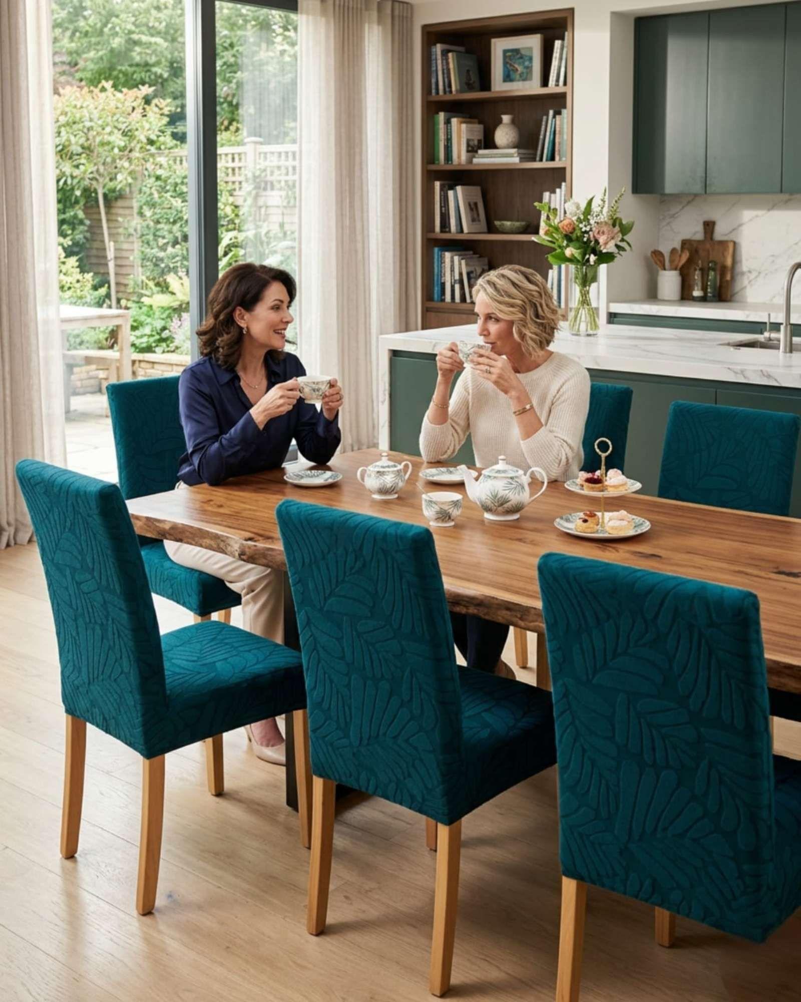 Set de 6 fundas para sillas estampado botanico M5-4