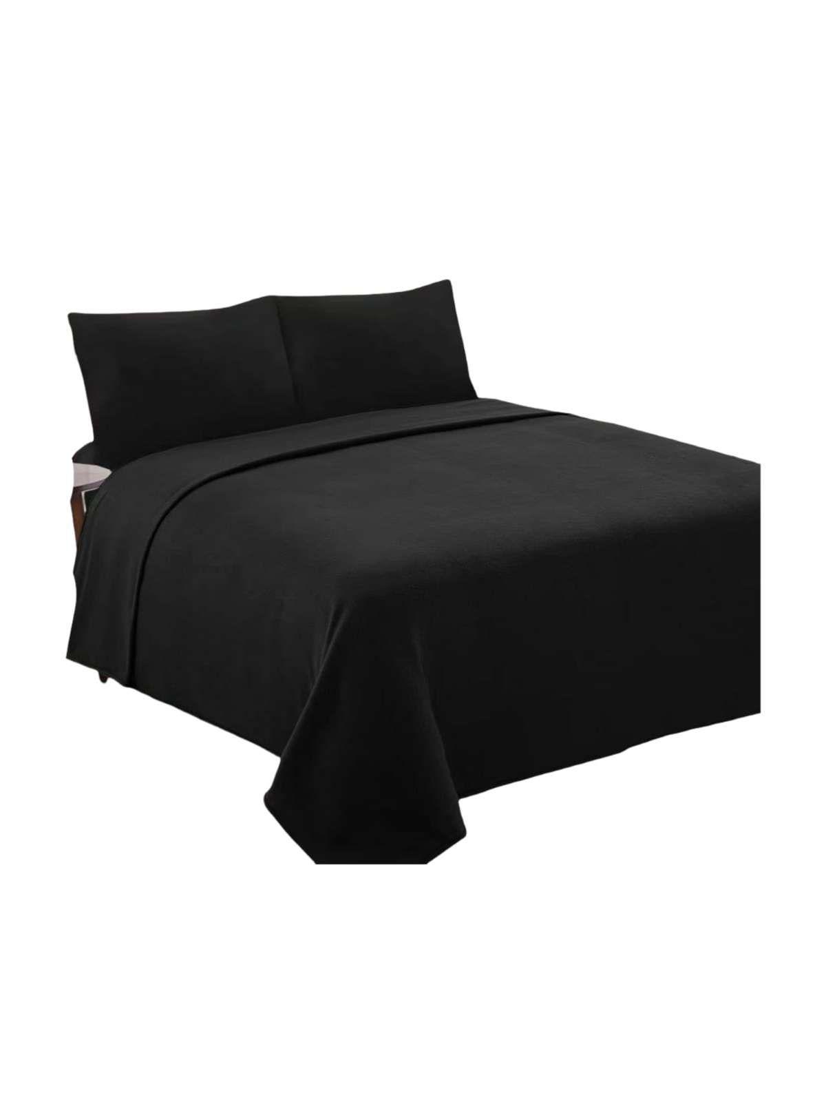 Sábanas Térmicas de polar Esponjosa 2 Plazas Tacto Suave negro-2