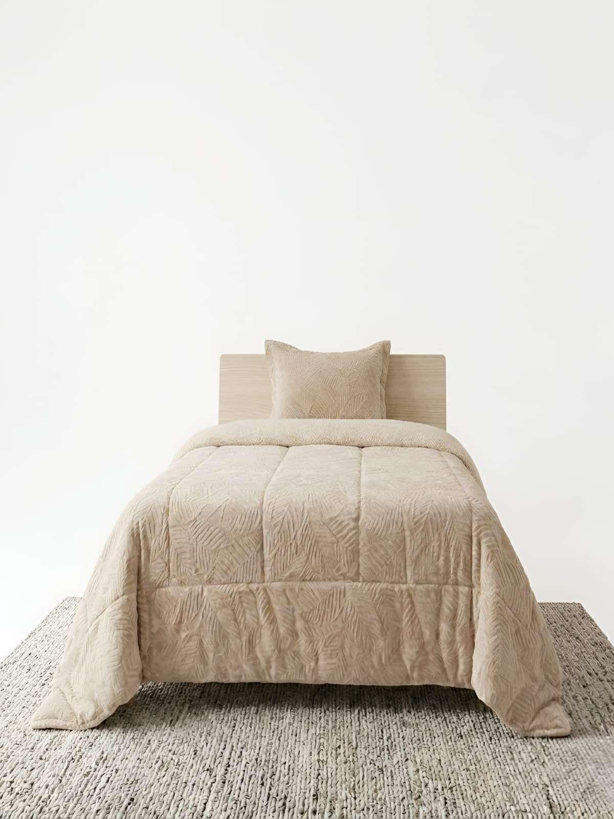 Cubrecama Outboss Deluxe Sherpa Super king beige-2