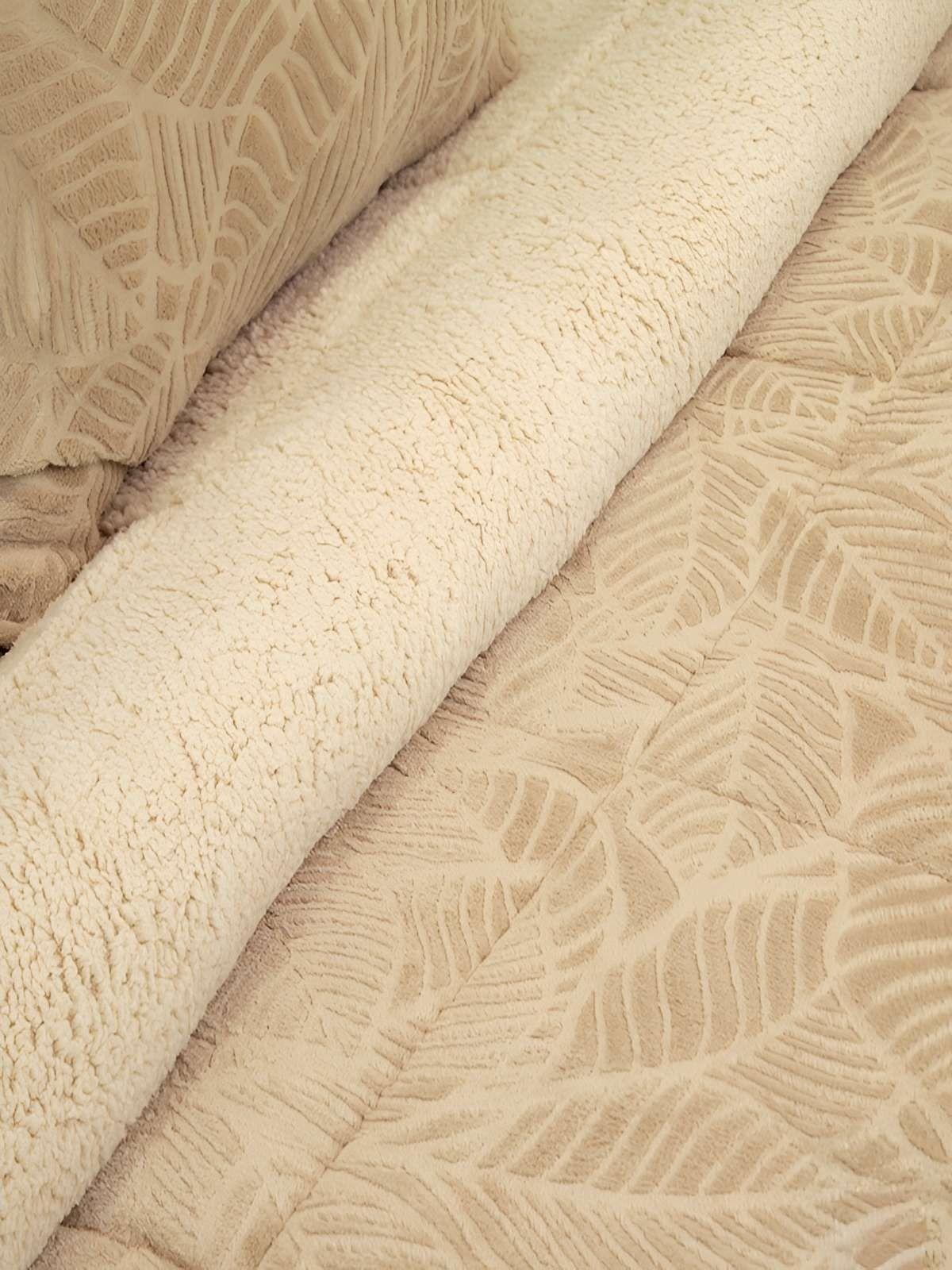 Cubrecama Outboss Deluxe Sherpa Super king beige-3