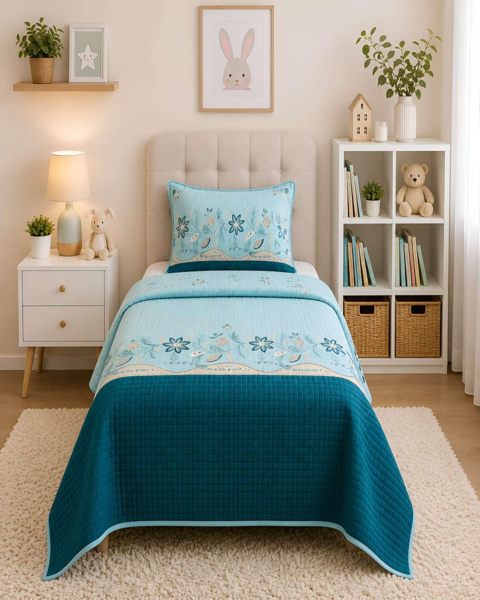 Cubrecamas Quilt Plaza Y Media Mas Almohada Textura Suave Y Fresca m20-2