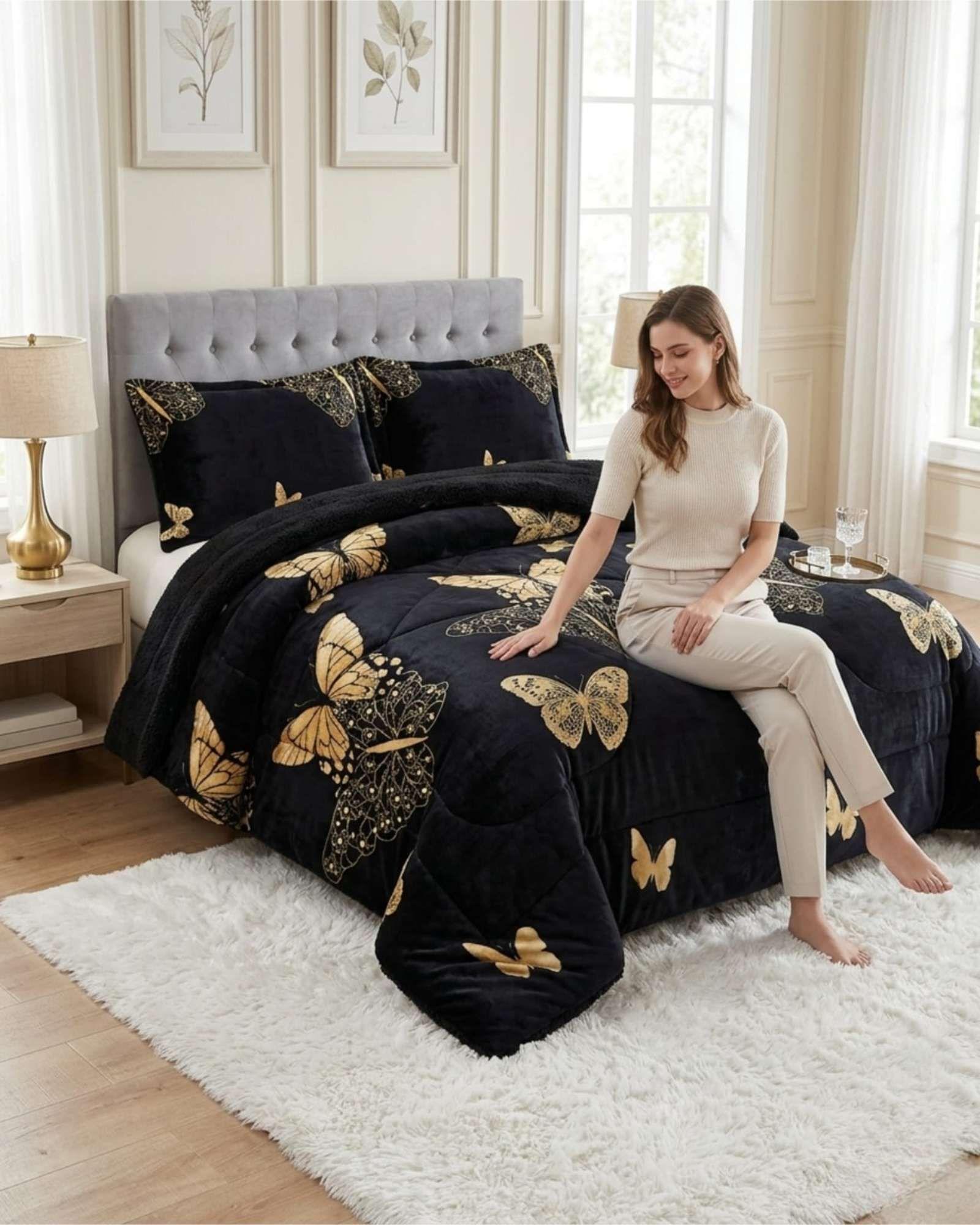 Cubrecamas Sherpa 2 Plazas Plush Ultra Suave De Lujo m15-0
